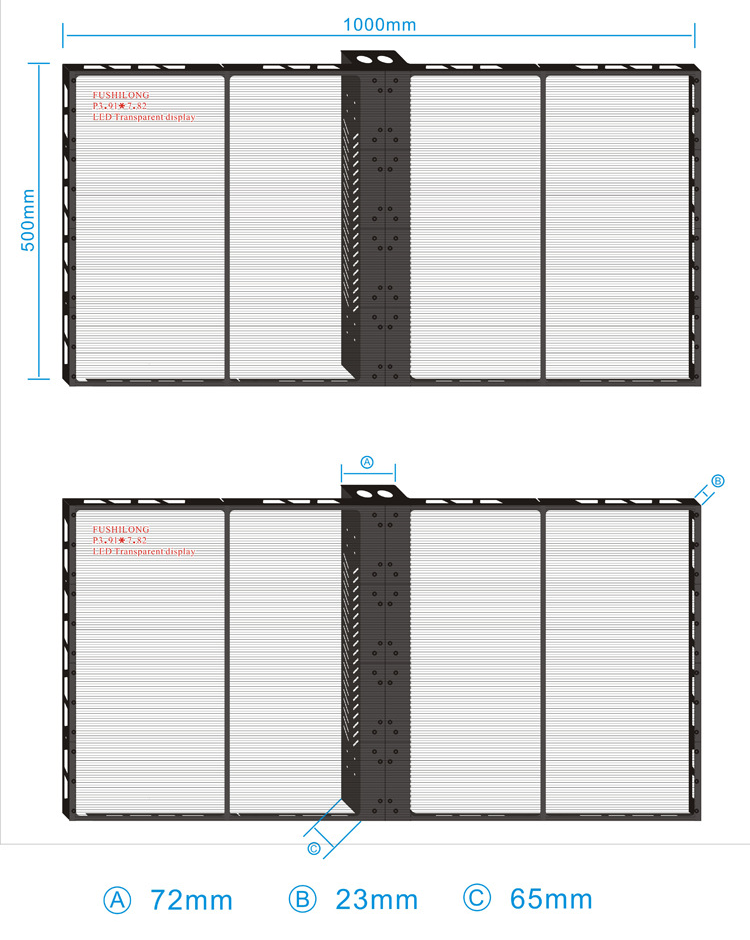 Hot Sale Transparent Led Curtain Display Transparent Flexible Led Display P3.91-7.8 Transparent Led Screen for Retail Stores details