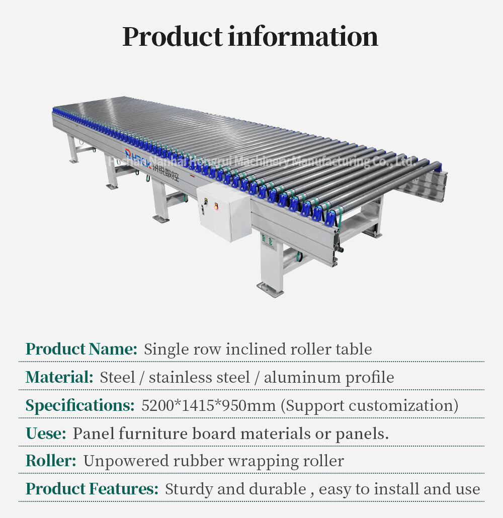 Hongrui High Quality Customizable Roller Brush Single Row Oblique Roller Table details
