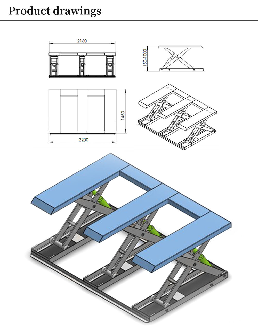 Hongrui-Stable Lifting With 3 Tons E Type Hydraulic Scissor Lift Table supplier