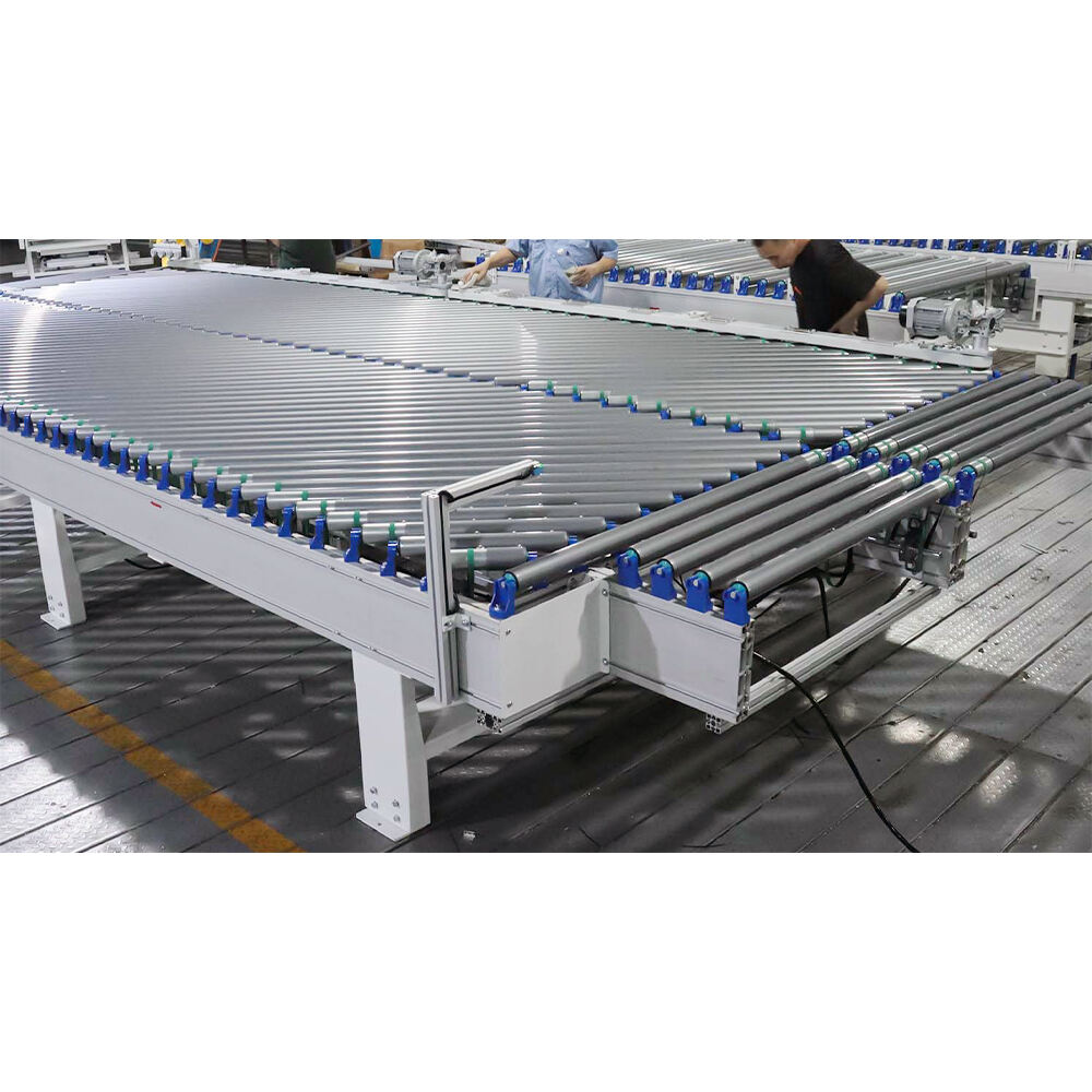 edge banding machine connecting wood panel board line high efficiency return belt/roller conveyor for edge bander