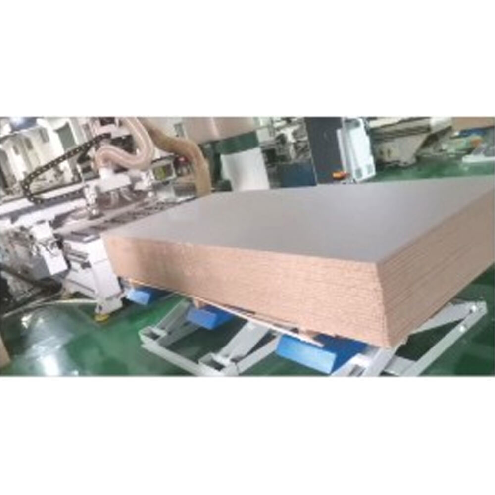 Auto nesting kitchen cabinet door furniture line ATC wood cnc router machine  loading and unloading platform