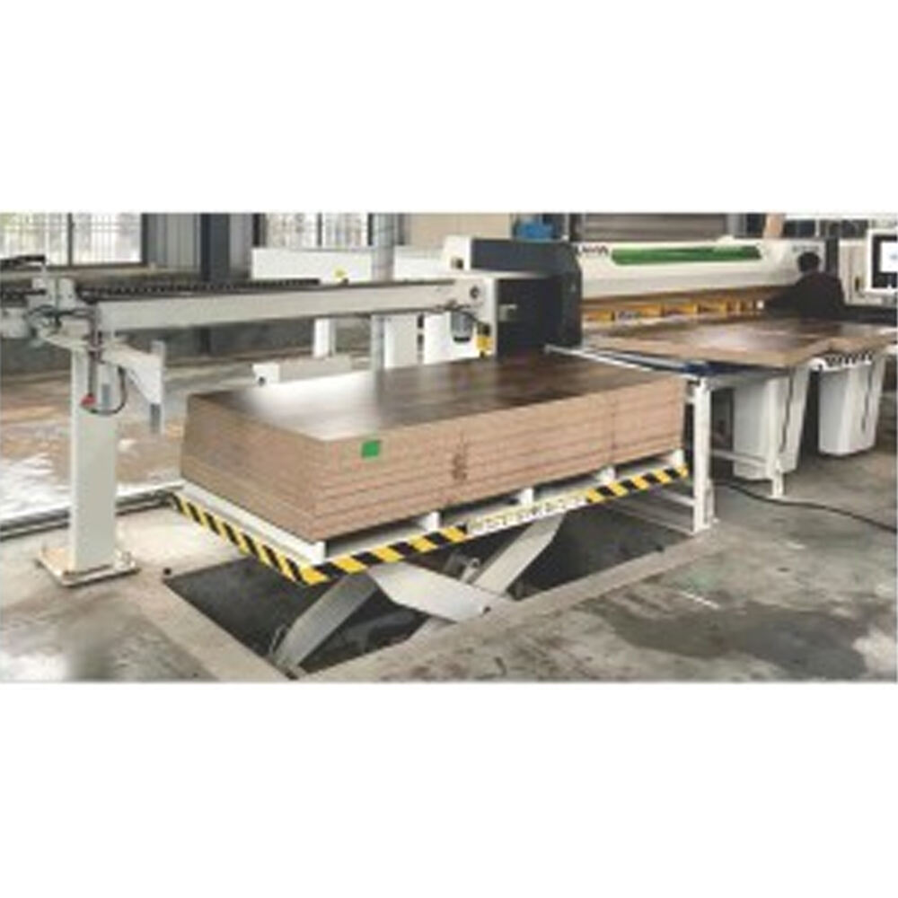 Auto nesting kitchen cabinet door furniture line ATC wood cnc router machine  loading and unloading platform