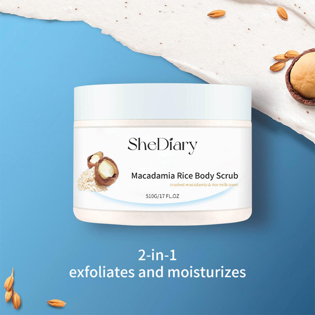 Exfoliante corporal de arroz con macadamia