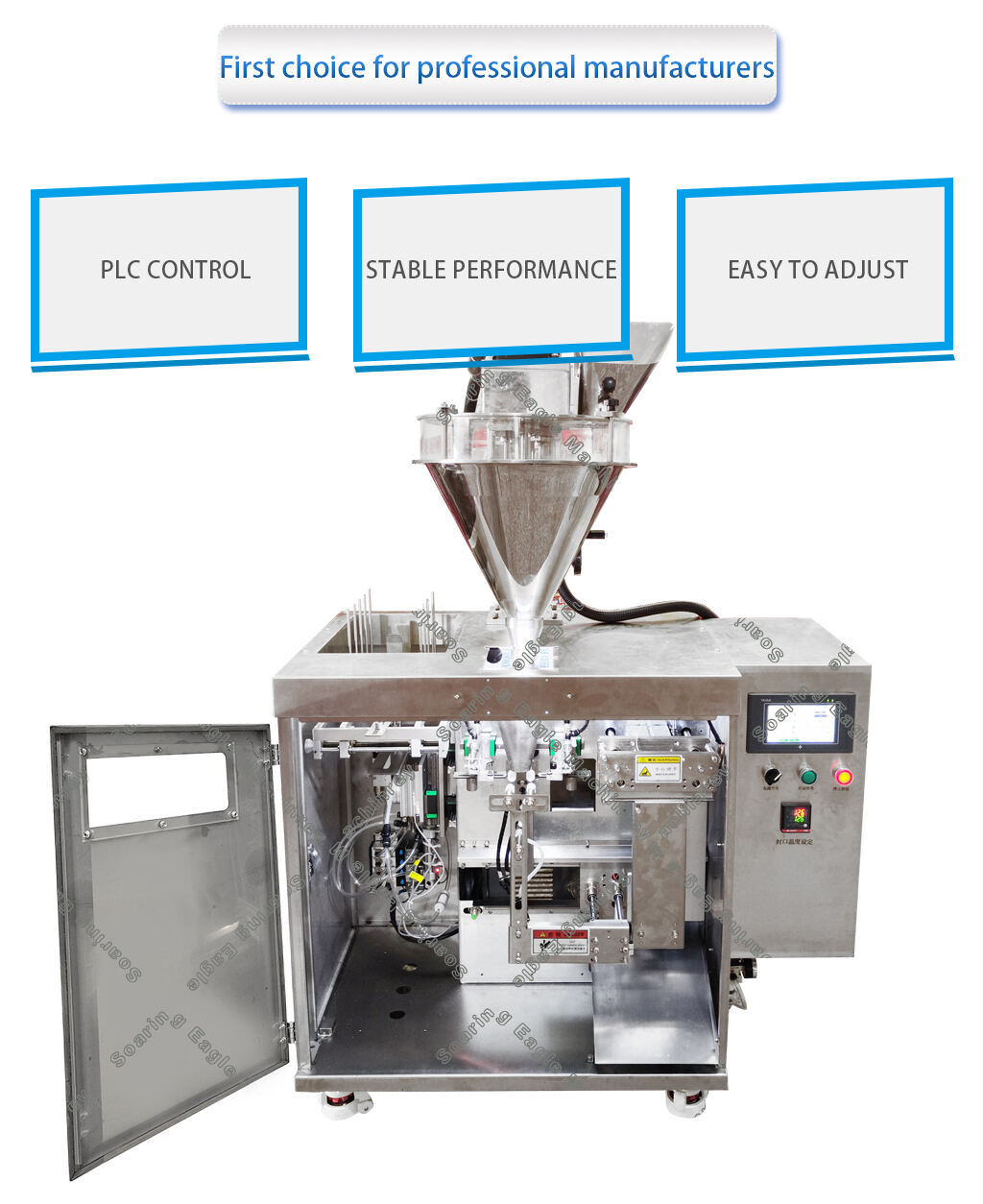 Stand Up Sachet Premade Filling Sealed Detergent Powder Curry Pink Chili Powder Packaging Machine factory