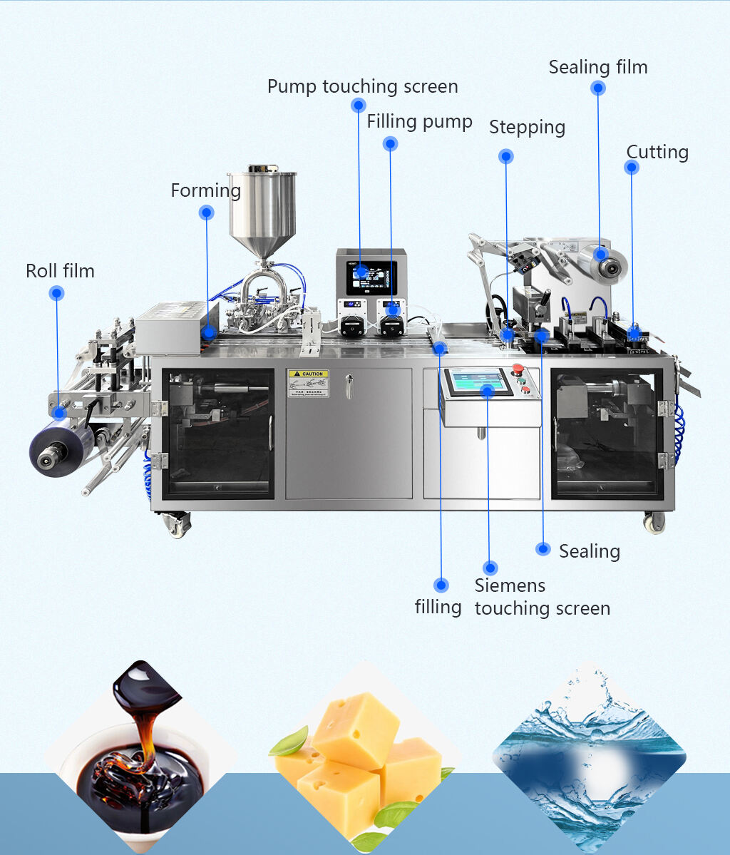 Automatic Double Pumps Liquid Cream Blister Cosmetics Blister Packing Machine manufacture