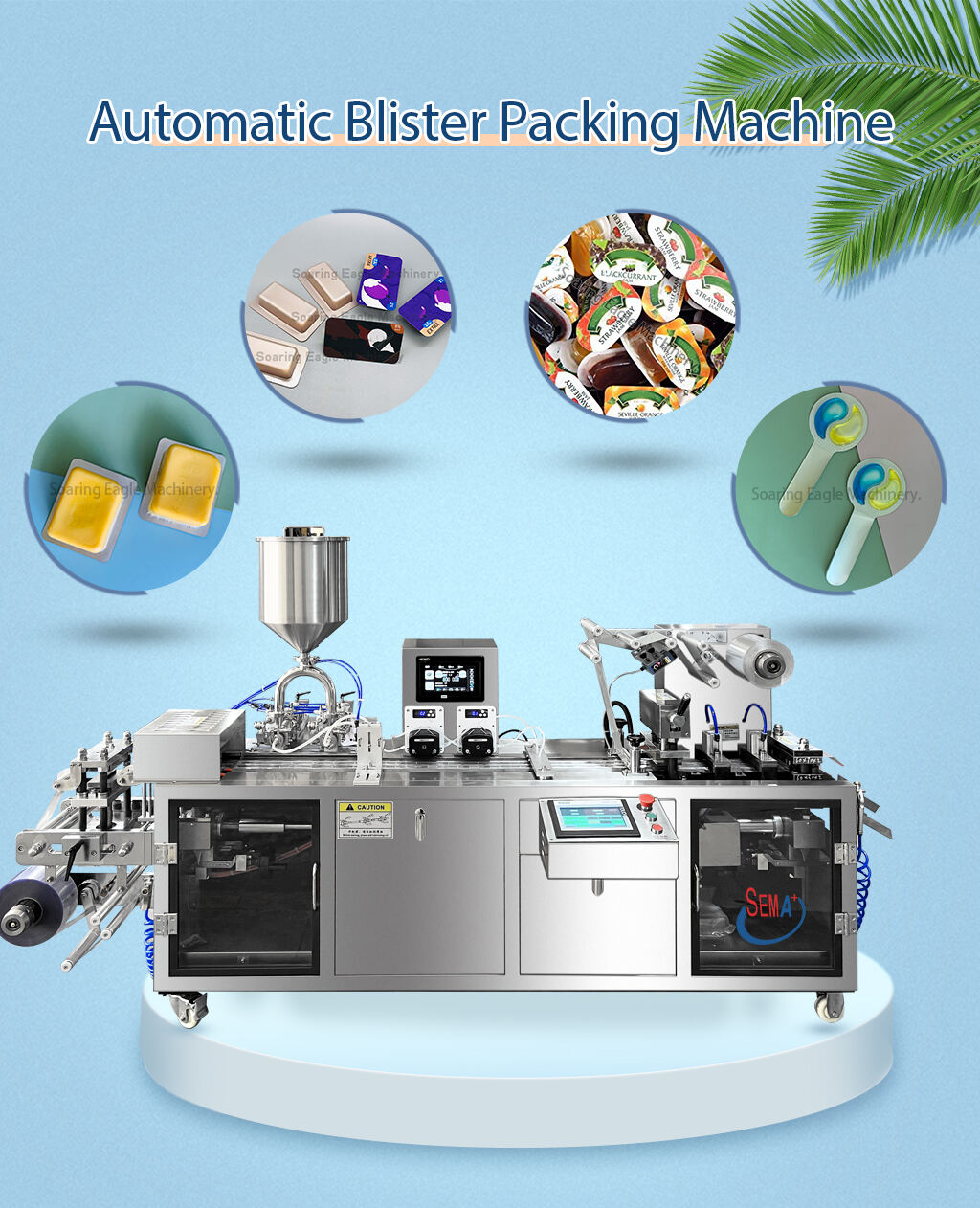 Automatic Double Pumps Liquid Cream Blister Cosmetics Blister Packing Machine factory