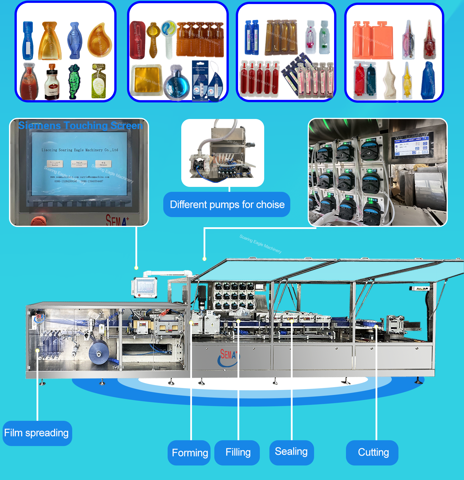 Full Automatic medical label weighting easy open plastic ampoule liquid filling packing machine factory