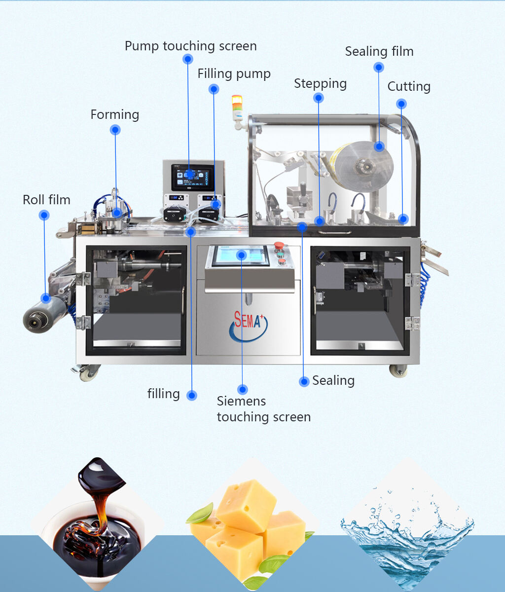 Automatic Double Pumps Liquid Cream Blister Cosmetics Blister Packing Machine details