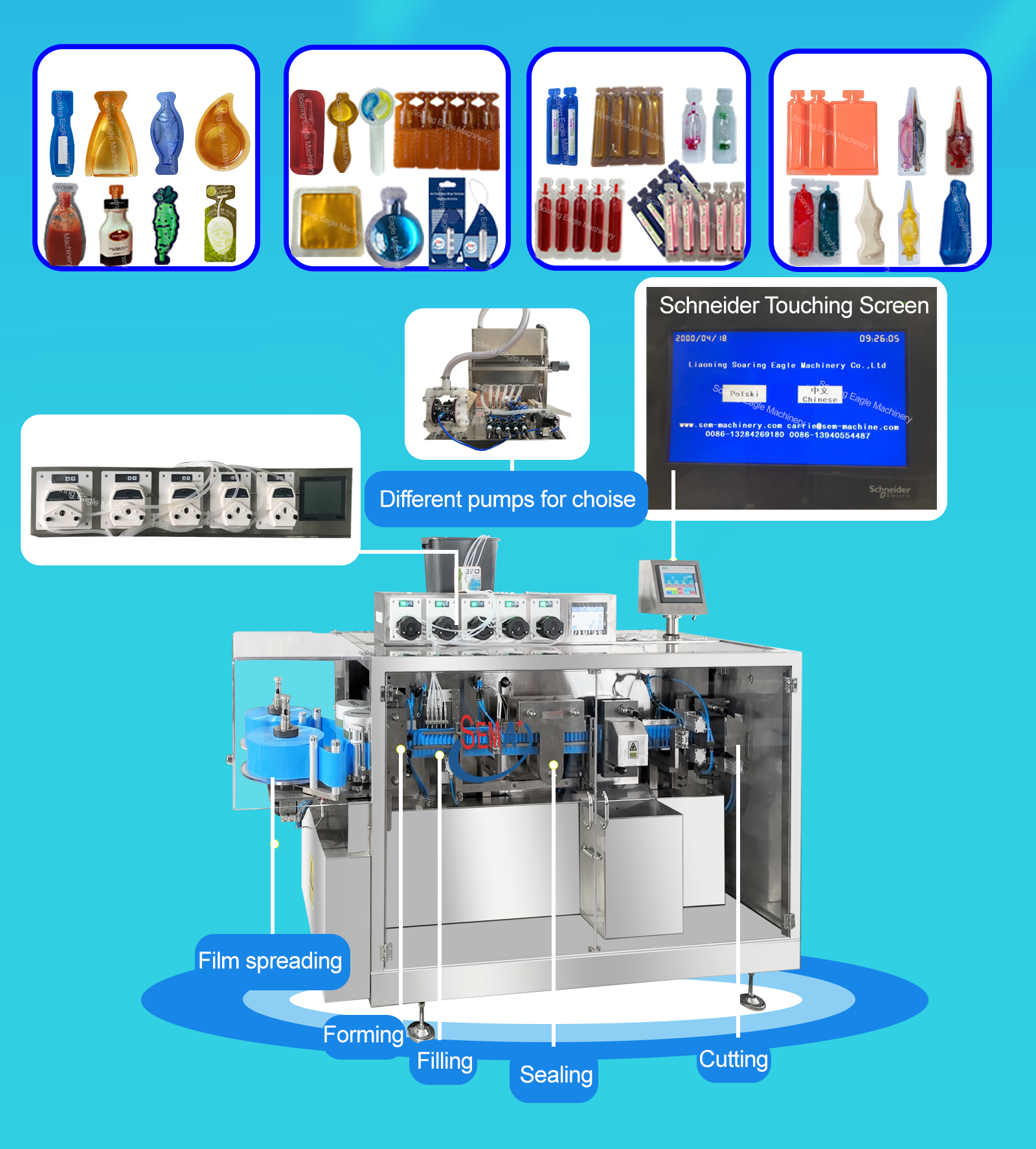 Liquid Fully automatic jelly honey olive oil cream coffee liquid easy to open connecting filling machine ampoule filling machine  manufacture