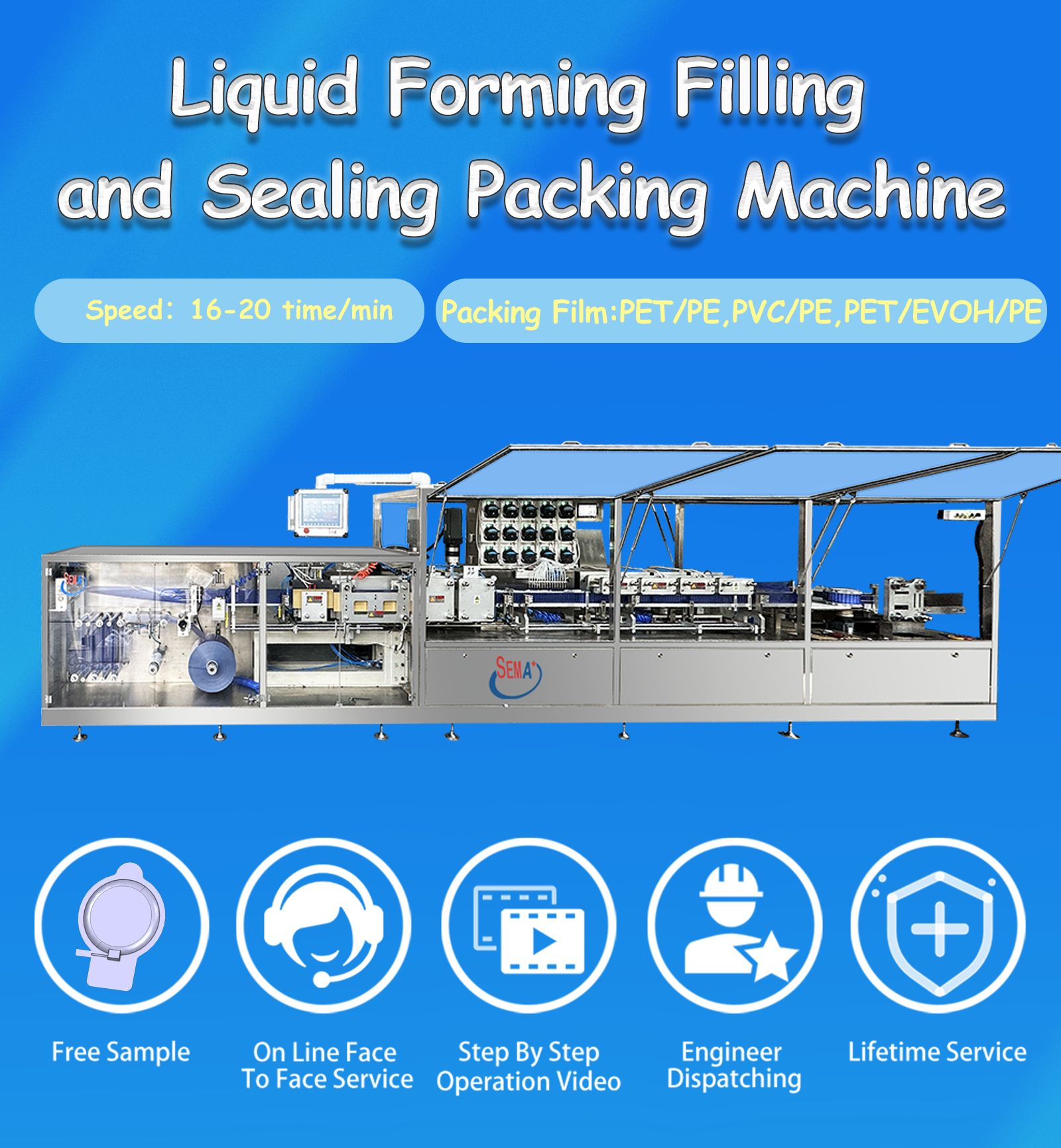 Full Automatic medical label weighting easy open plastic ampoule liquid filling packing machine factory
