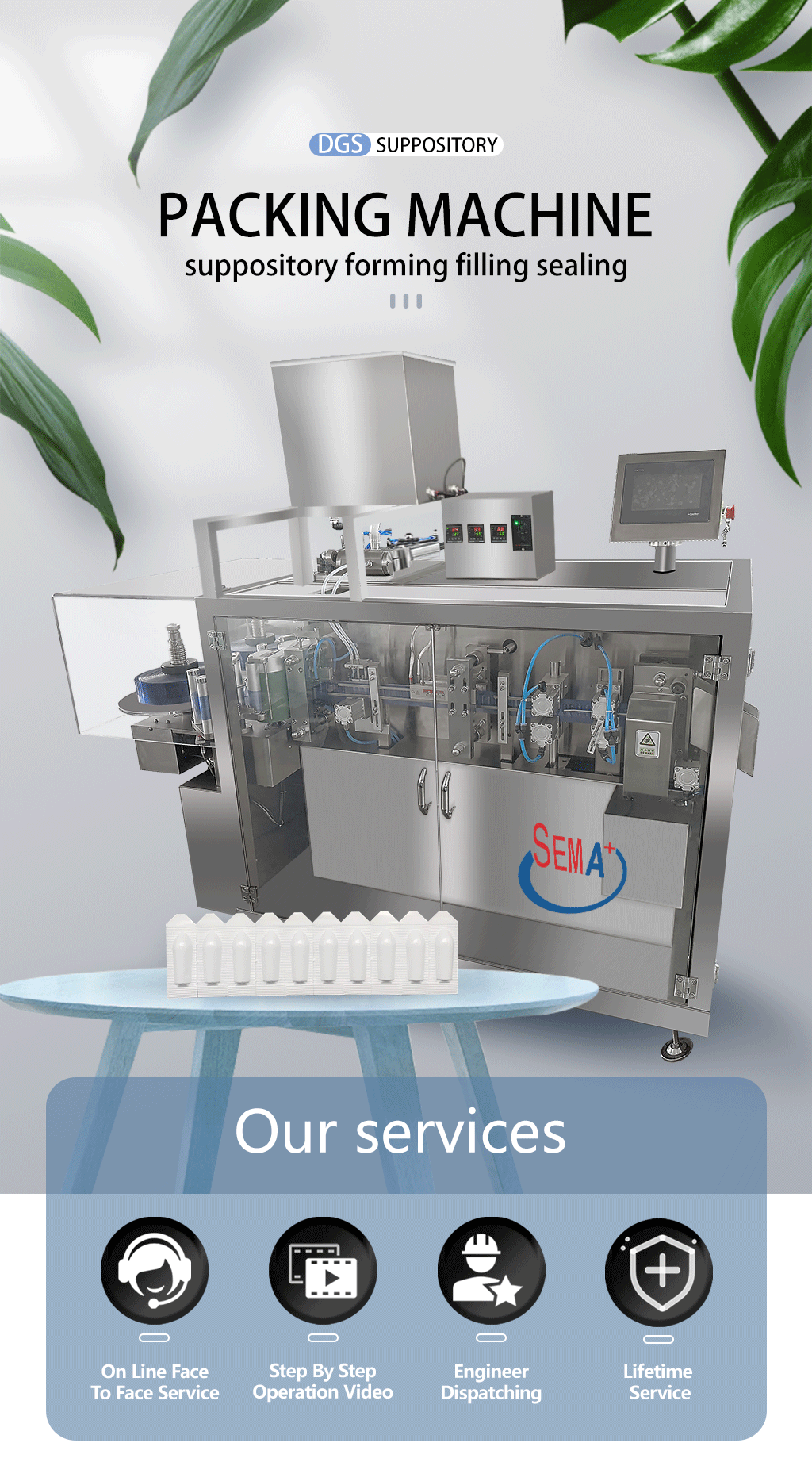 Best Selling CE Provided 220V PLC Video Technical Suppoautomatic Suppository Filling Machine factory