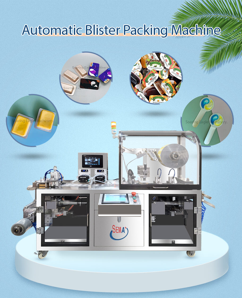 Automatic Double Pumps Liquid Cream Blister Cosmetics Blister Packing Machine supplier