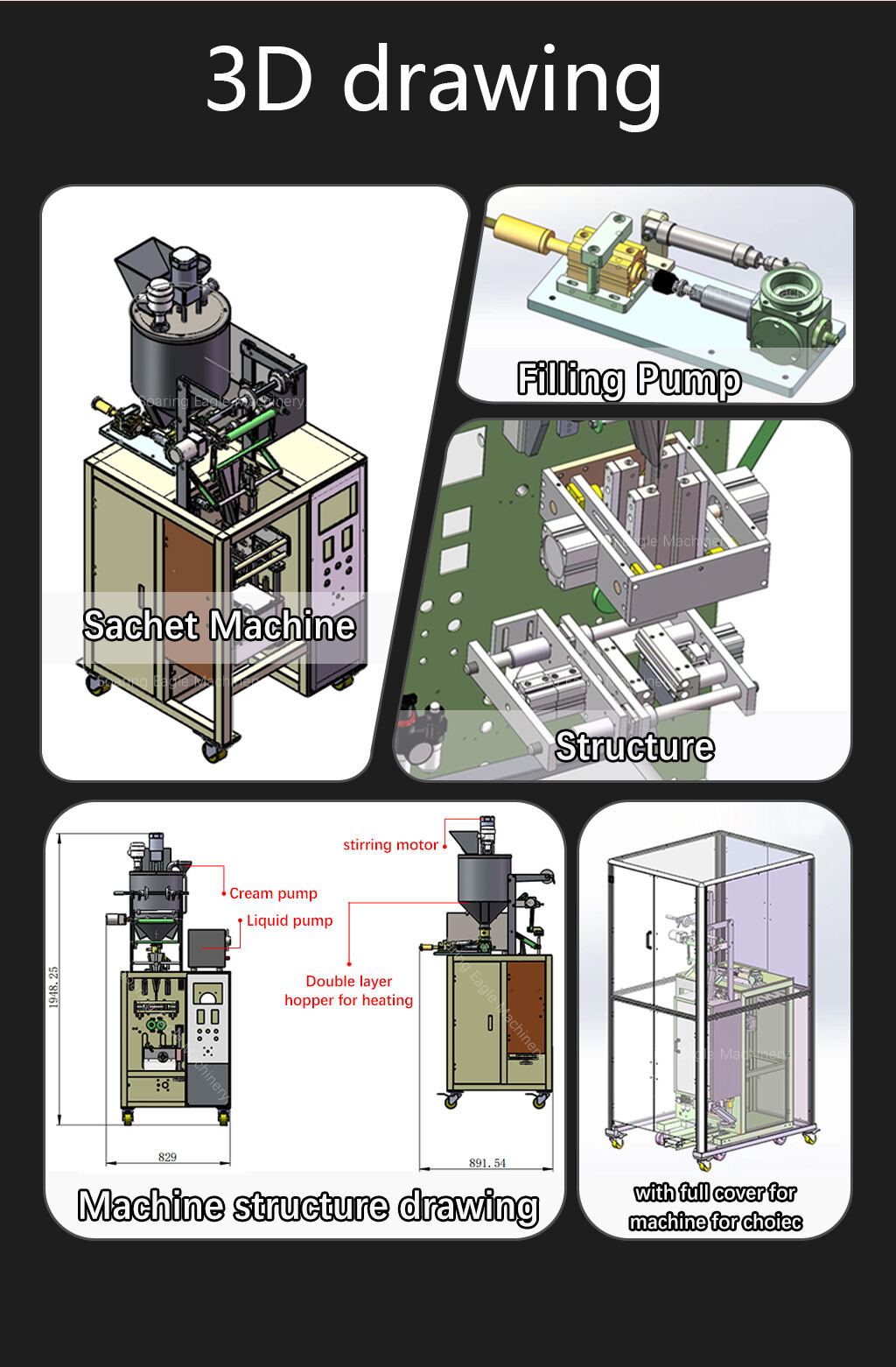 Automatic powder round corner sachet packing machine details