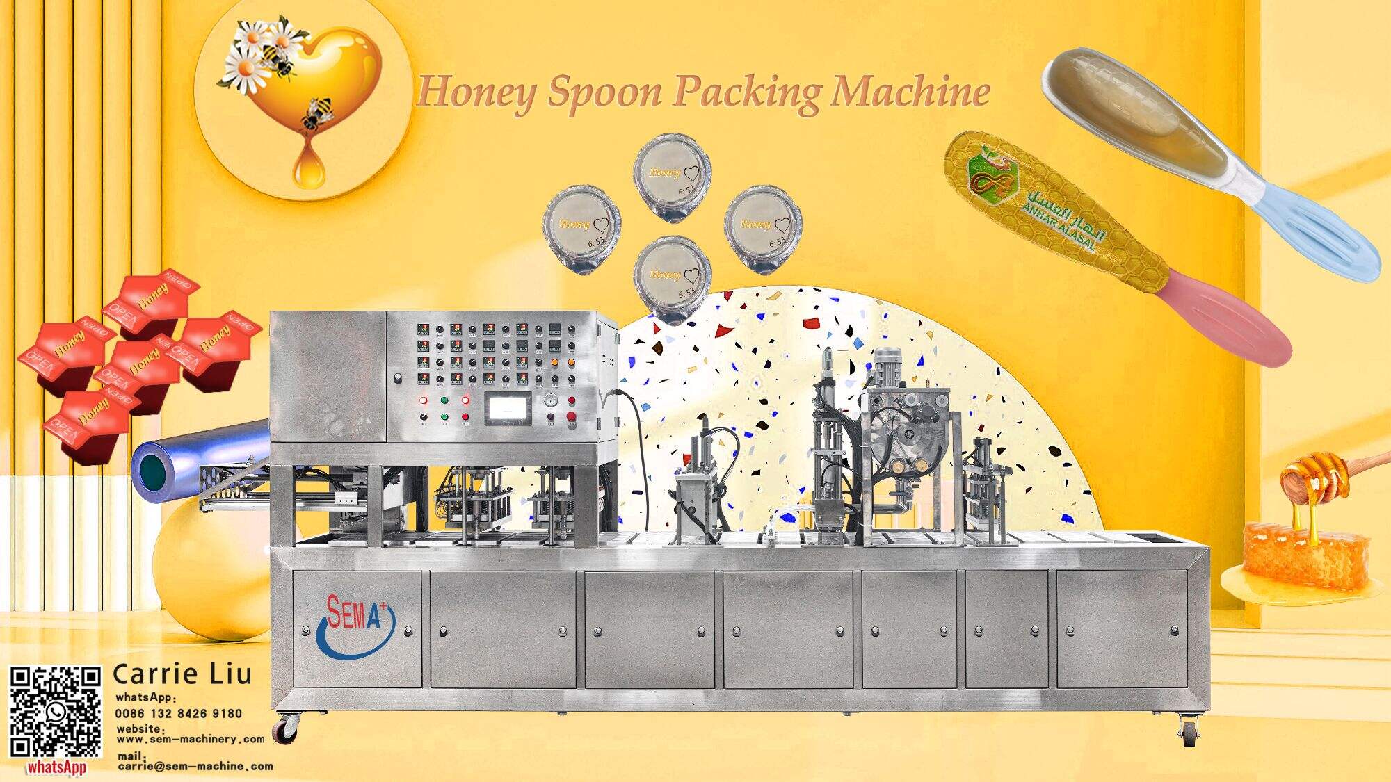 Automatische Verpackungsmaschine für flüssige Honiglöffel bester Qualität