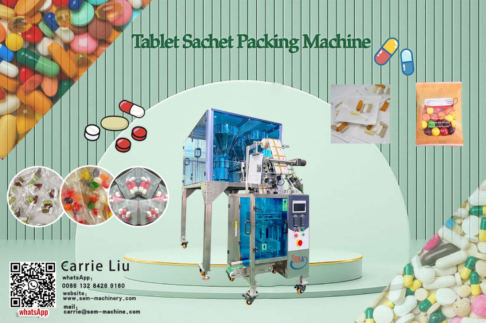 Multi-feeder Sachet Packing Machine For Capsule Tablet Pill