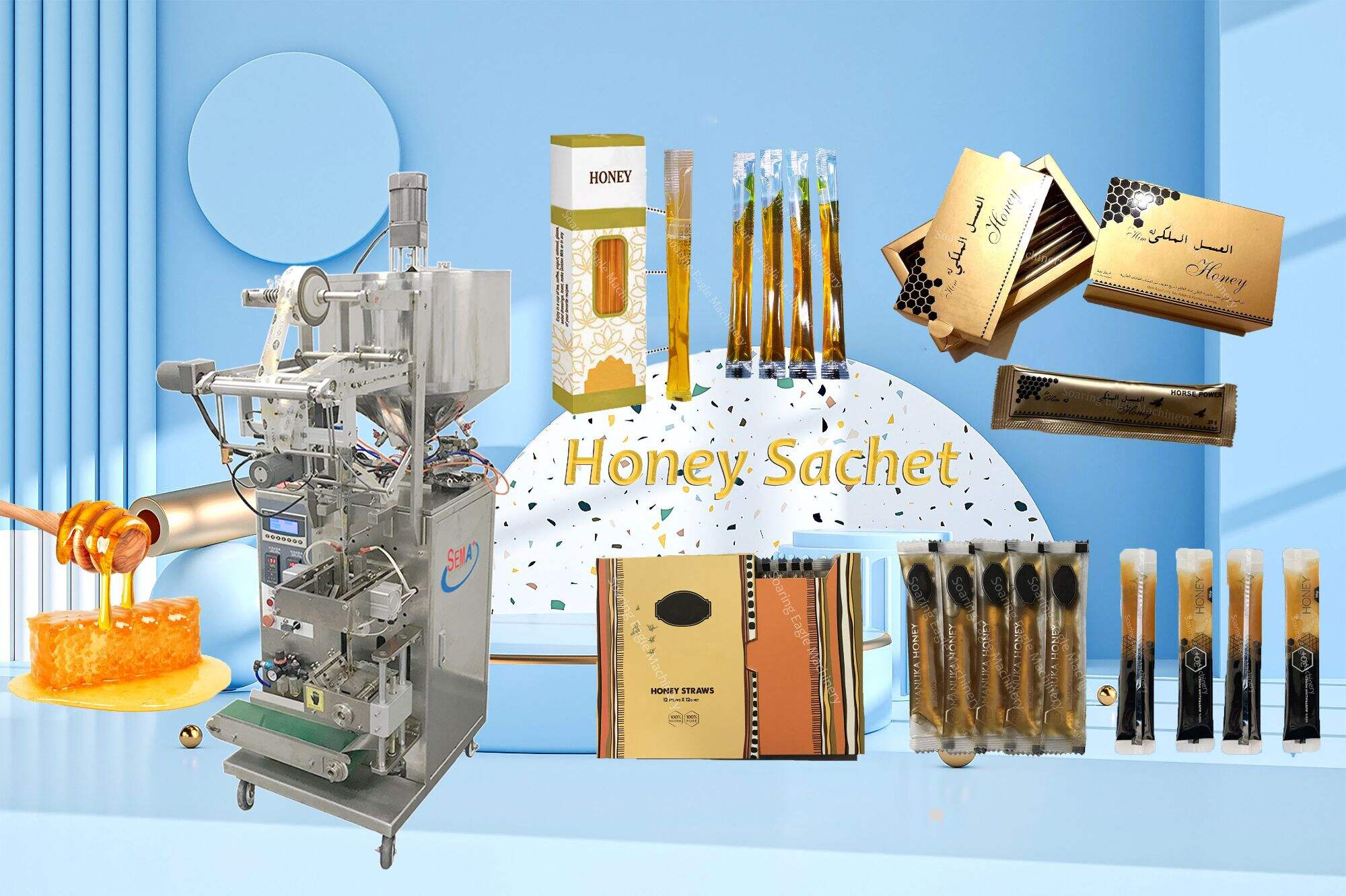 Verpakkingsmachine voor honingstickzakjes