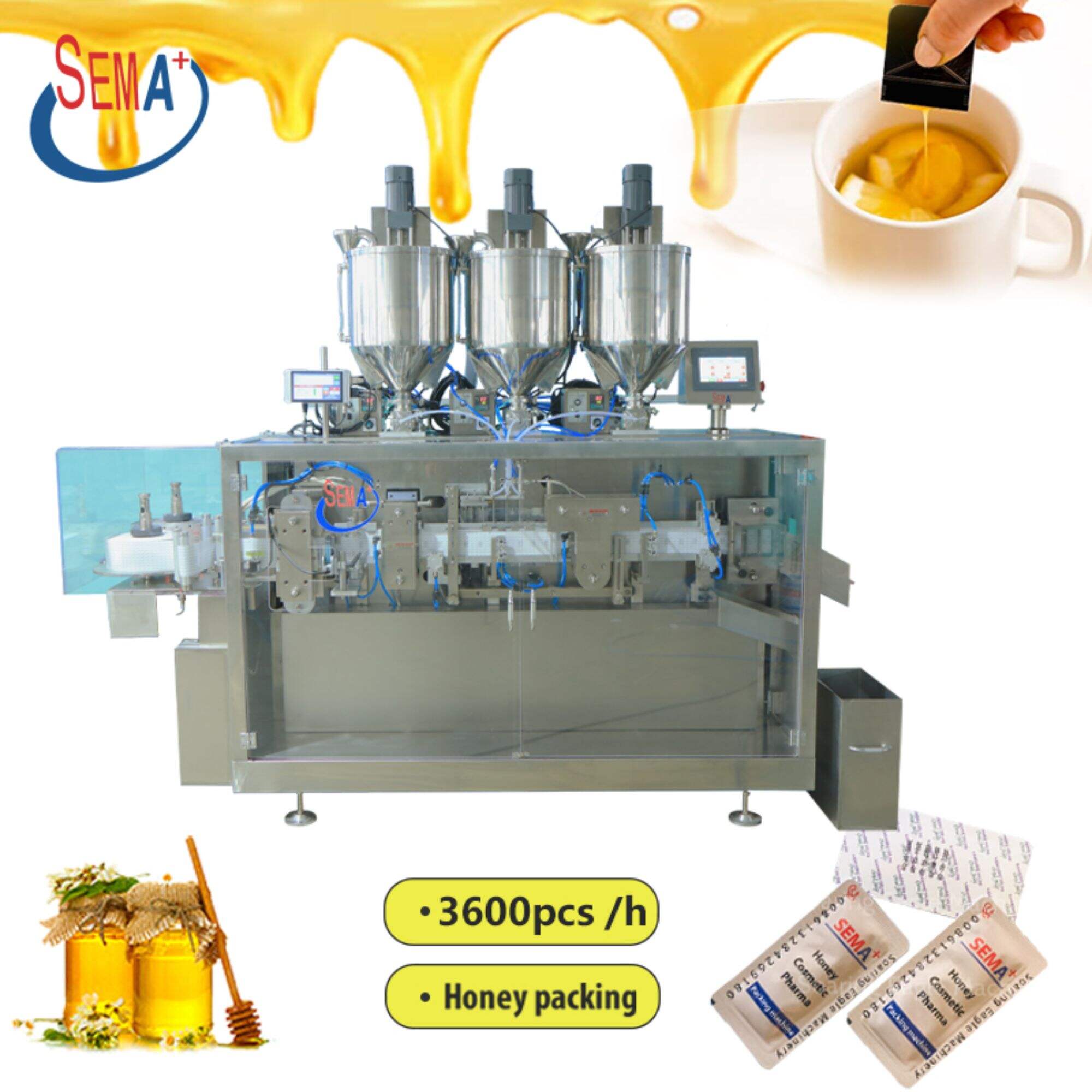 Ավտոմատ մոնոդոզա 5գ մեղրով սուրճի հեղուկ հեշտ բաց ամպուլային պարկի բլիստերի փաթեթավորման մեքենա
