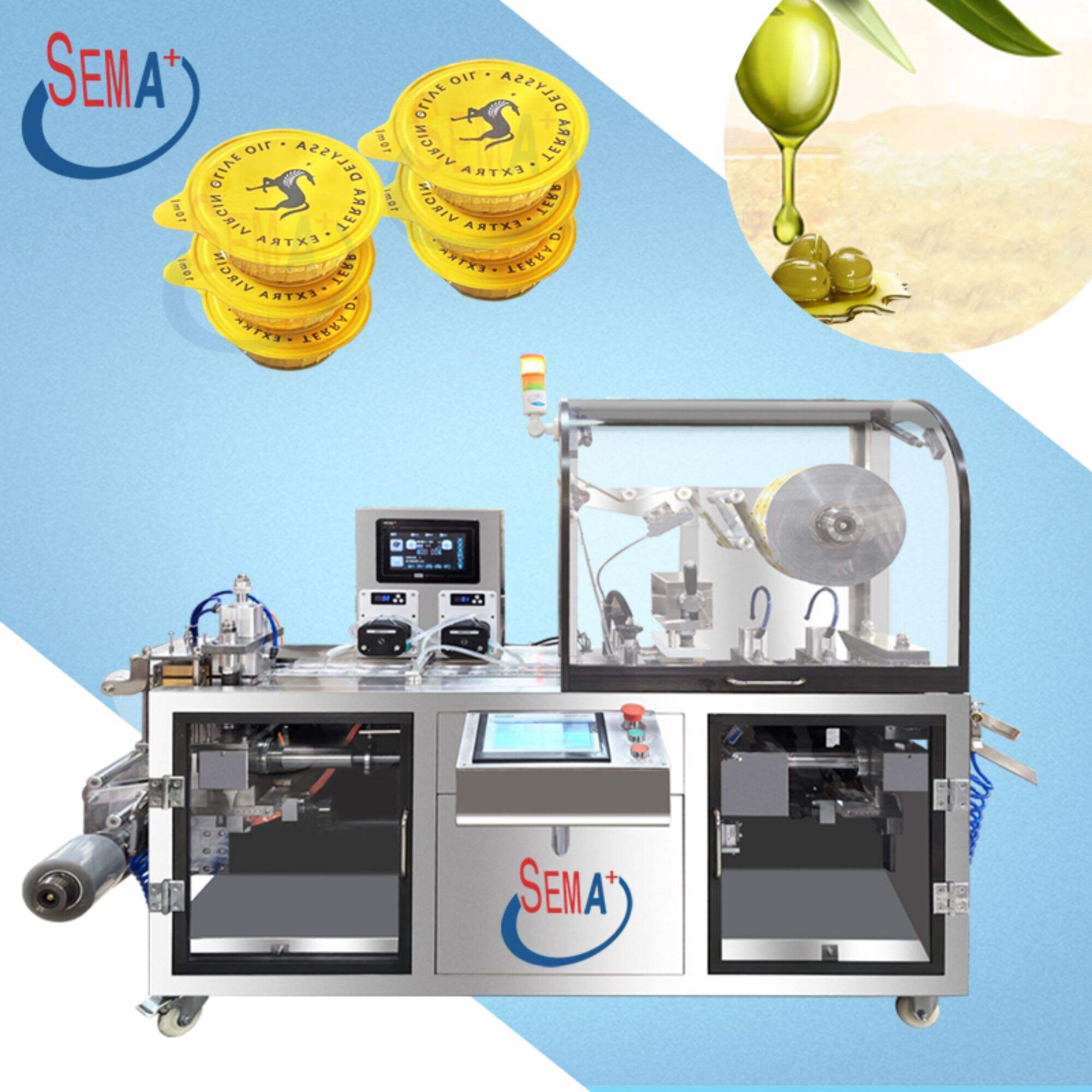 10g olive oil liquid round shape food customized blister packaging machine