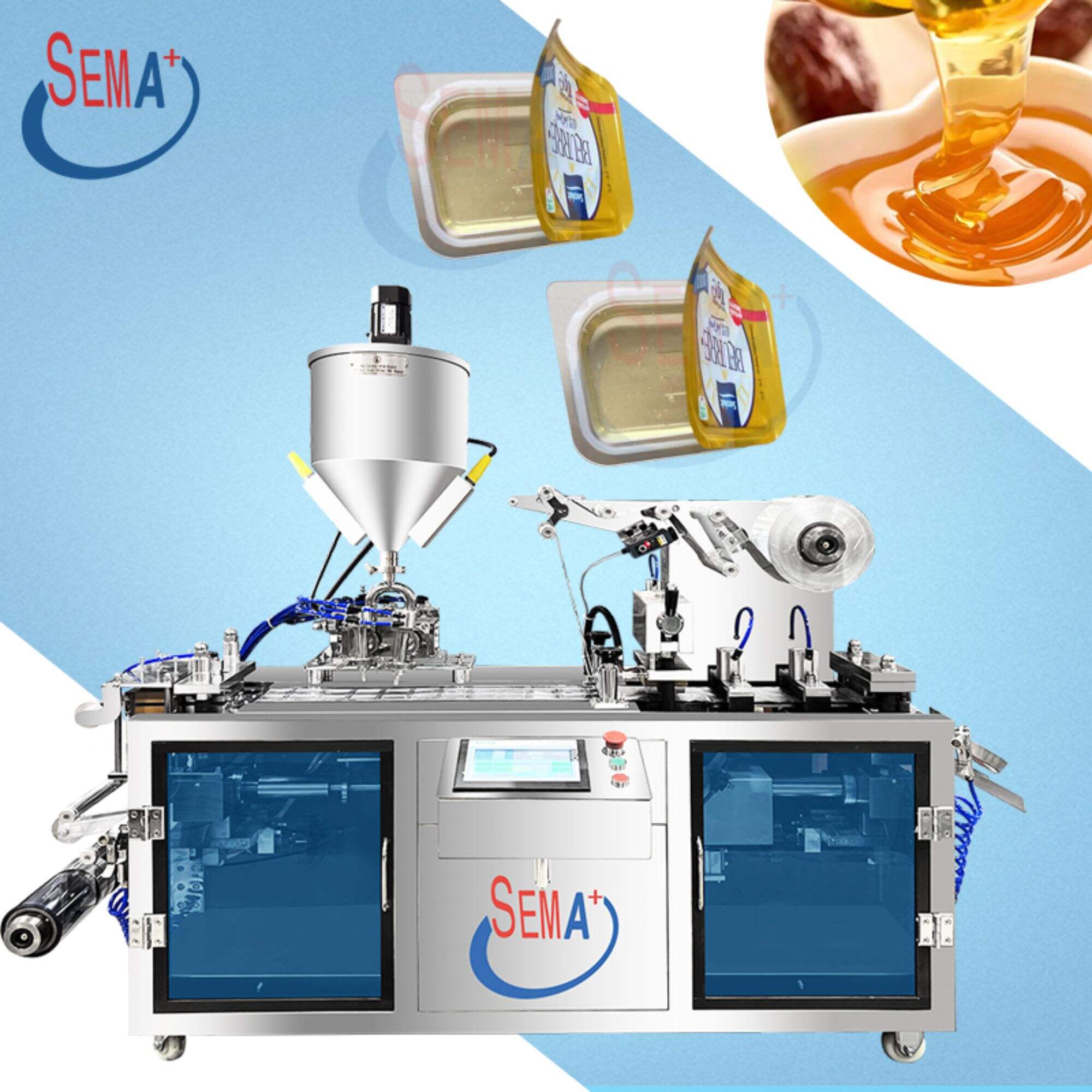 Cream butter honey blister packaging machine chocolate jam tomato sauce cream packaging machine