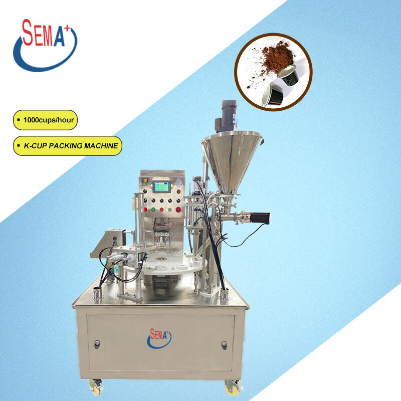 Напълно автоматична еднолентова машина за ротационно опаковане на кафе с желе за пълнене и запечатване