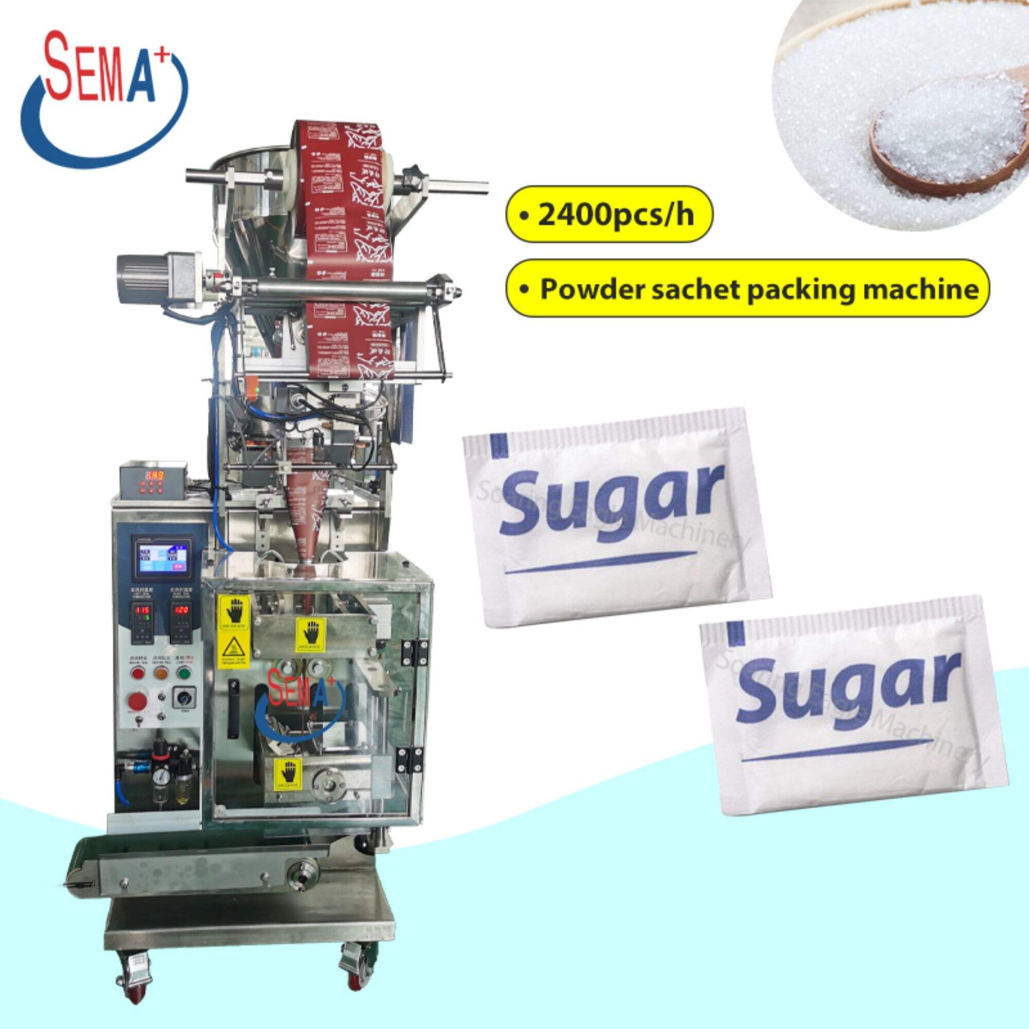 Аўтаматычная машына для ўпакоўкі цукровага цукру ў пакуначкі. Вытворца ўпаковачнай машыны