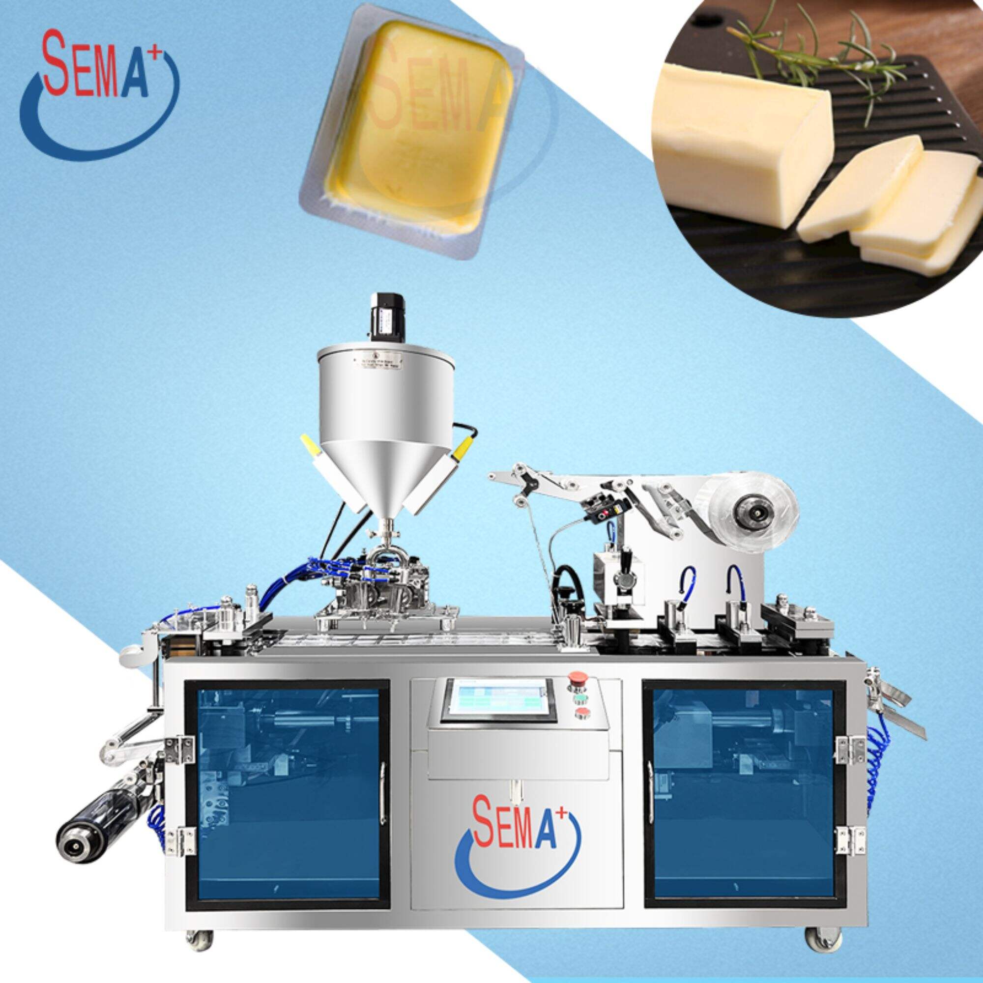 Automatic chocolate jam butter tomato sauce hot blister forming filling and packaging machine