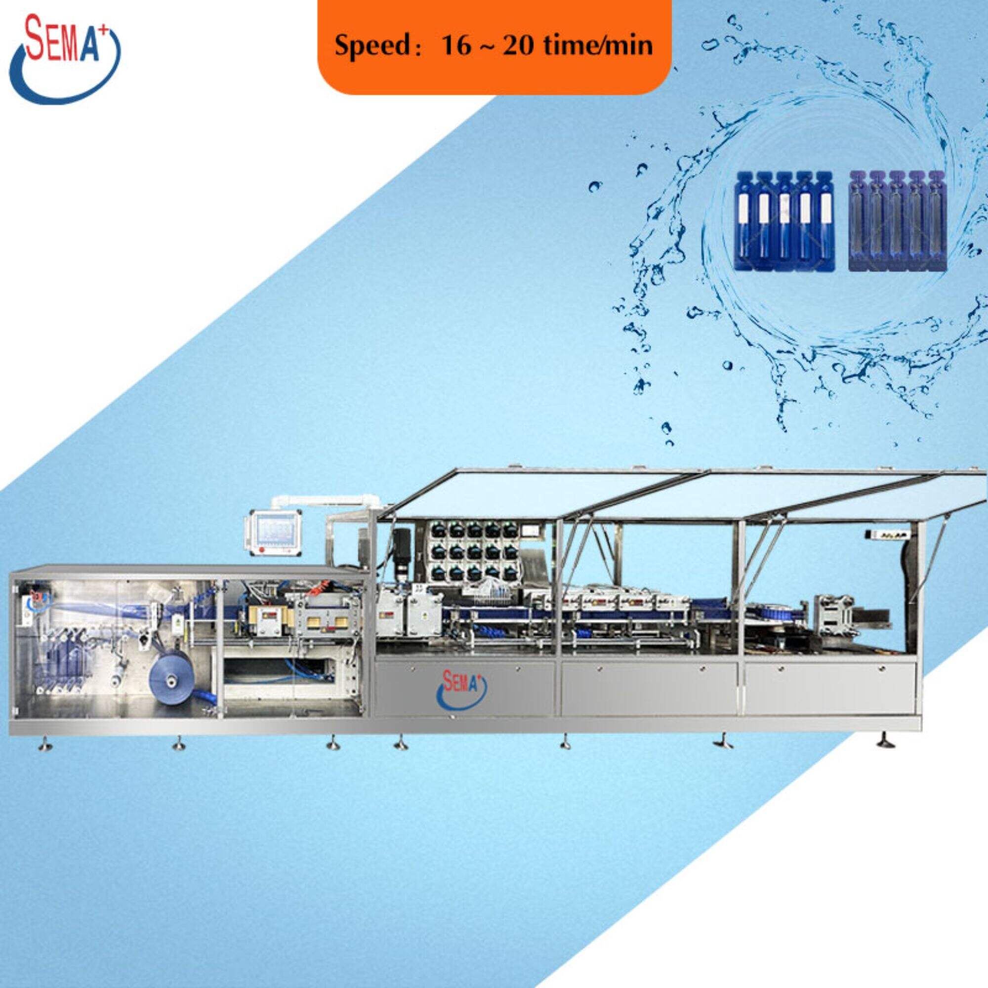 Full Automatic medical label weighting easy open plastic ampoule liquid filling packing machine