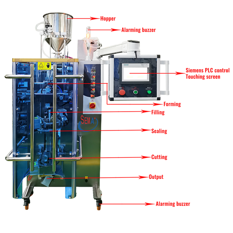 Energy Gel Drinking Liquid Automatic Filling Honey Stick Tomato Paste Sachet Packing Machine With Date printing