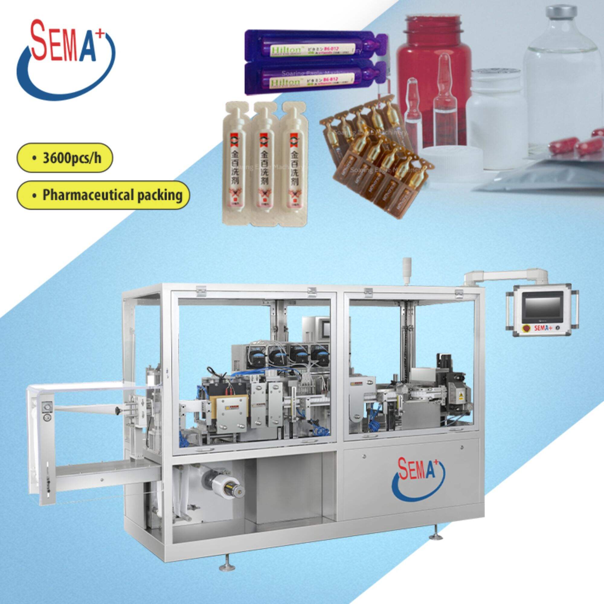 Cosmetic Flat Plate Label Liquid Packaging Machine Forming Packing Machine