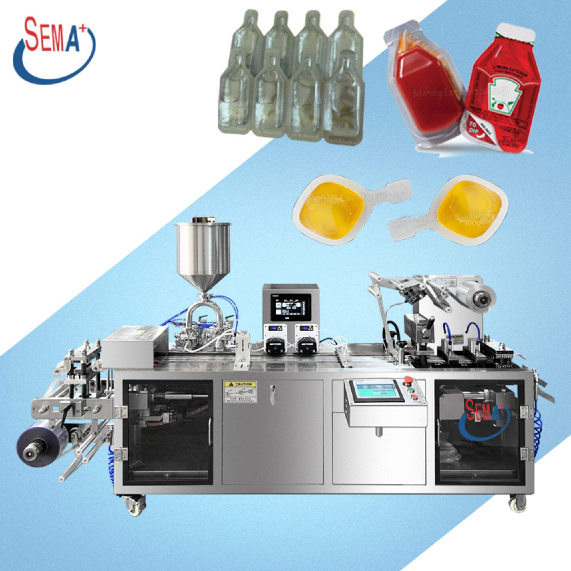 Automatic Double Pumps Liquid Cream Blister Cosmetics Blister Packing Machine