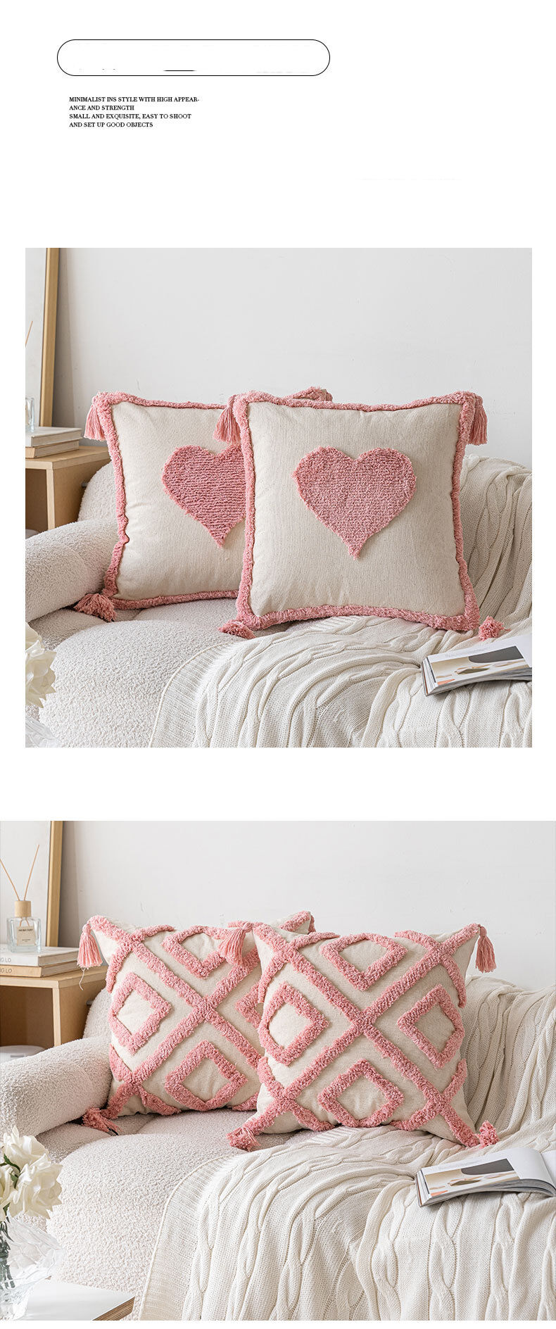 Aoyatex Manufacturer customized logo nodic pillowcase heart embroidery indoor decor pillow & cushion details