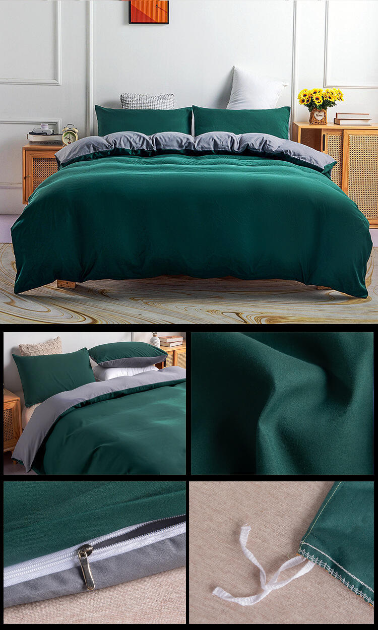 High Quality 3pc Solid Super Soft Comforter Set Garment Wash Duvet Bedding Set details