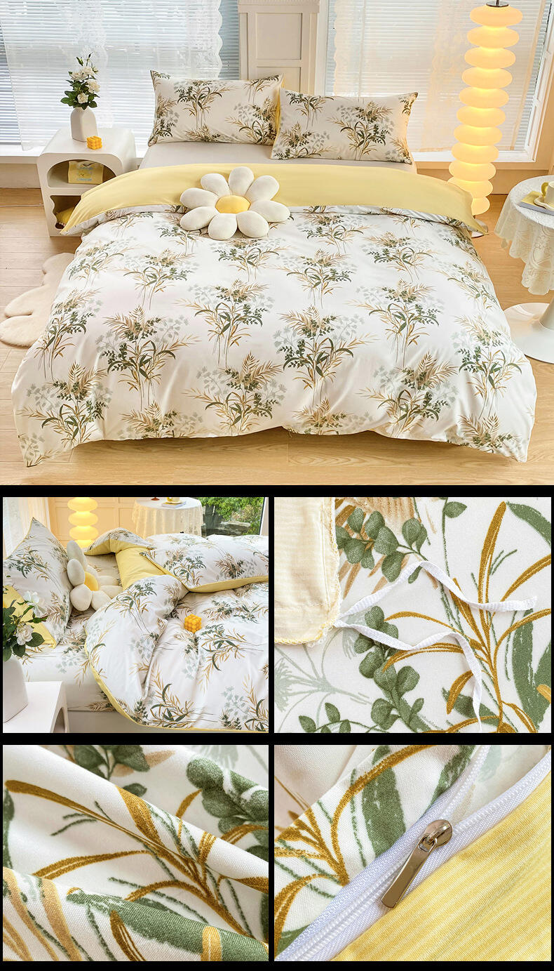 High Quality 4pc printed Super Soft Comforter Set Garment Wash Bedding Set manufacture