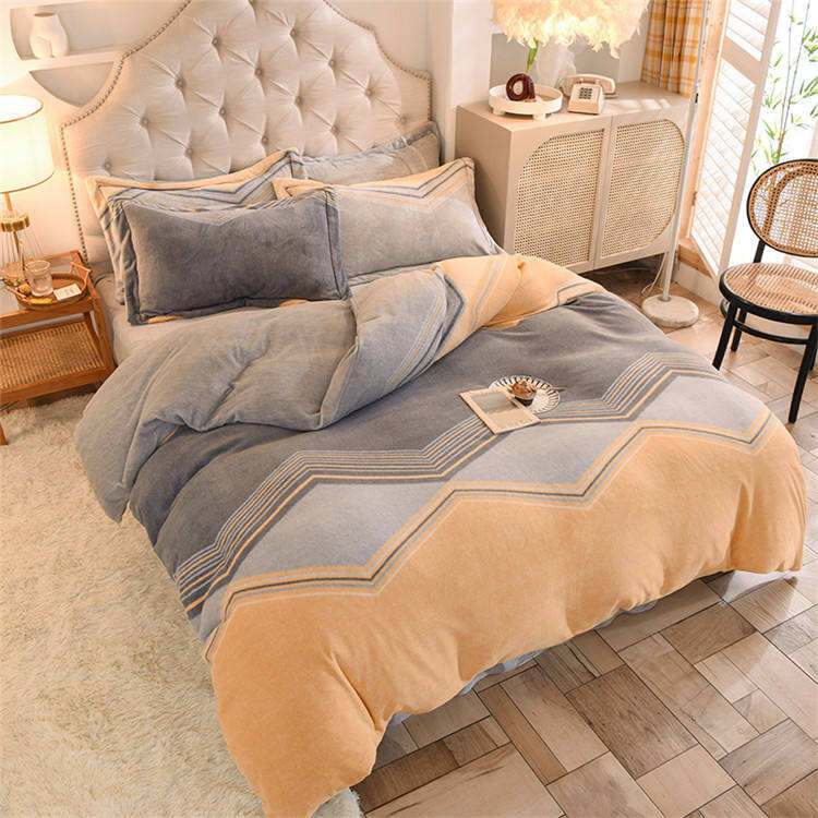 Winter velvety milk velvety four sets coral velvety velvety bed sheets and bedding covers factory