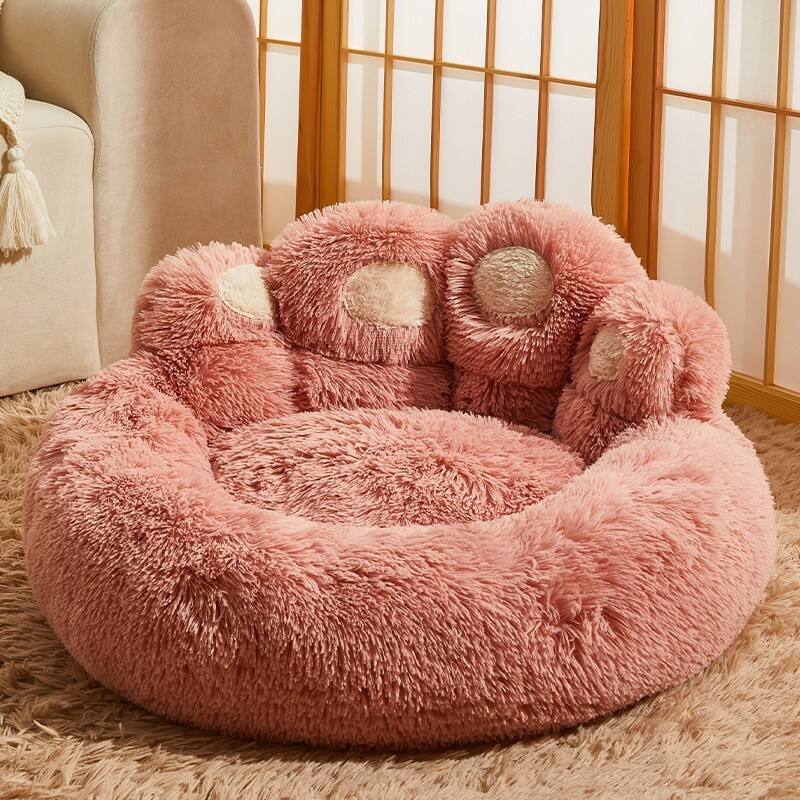 Aoyatex Factory Wholesale Luxury Pet Bed Soft Plush Dog House Pet Mat Round Warming Plush Pet Beds supplier