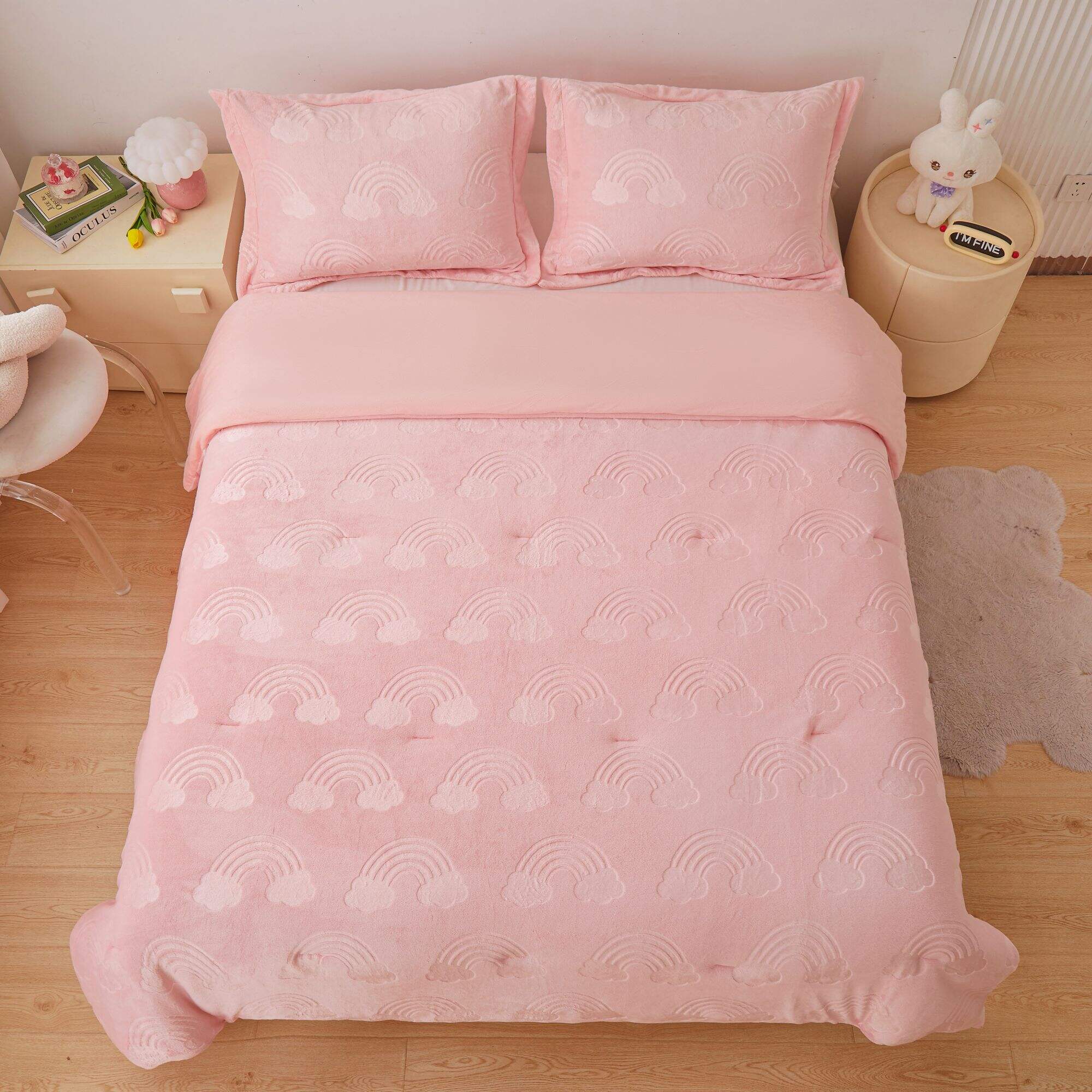 Wholesales AOYATEX Printed carton embossed flannel comforter sets for kids manufacture