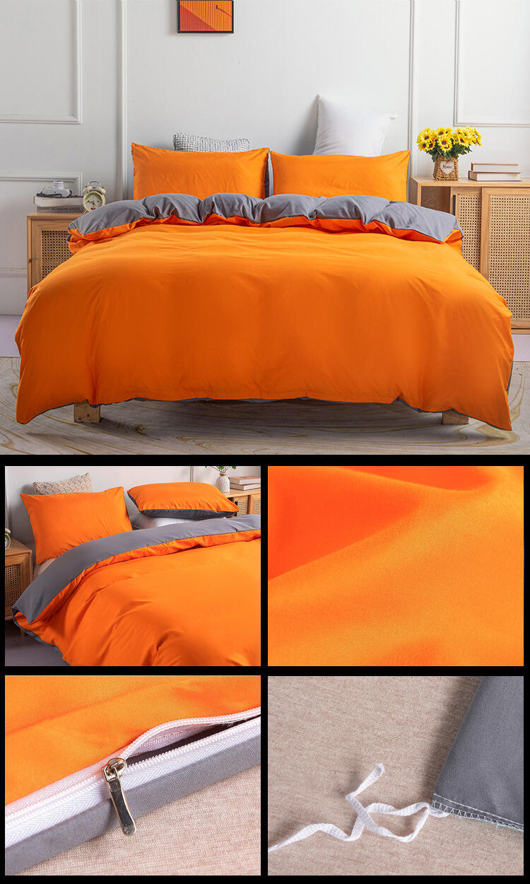 High Quality 3pc Solid Super Soft Comforter Set Garment Wash Duvet Bedding Set supplier