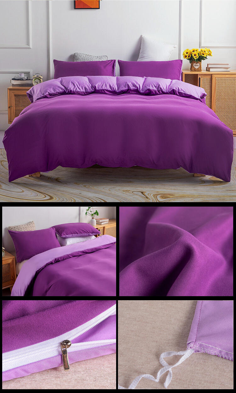 High Quality 3pc Solid Super Soft Comforter Set Garment Wash Duvet Bedding Set details