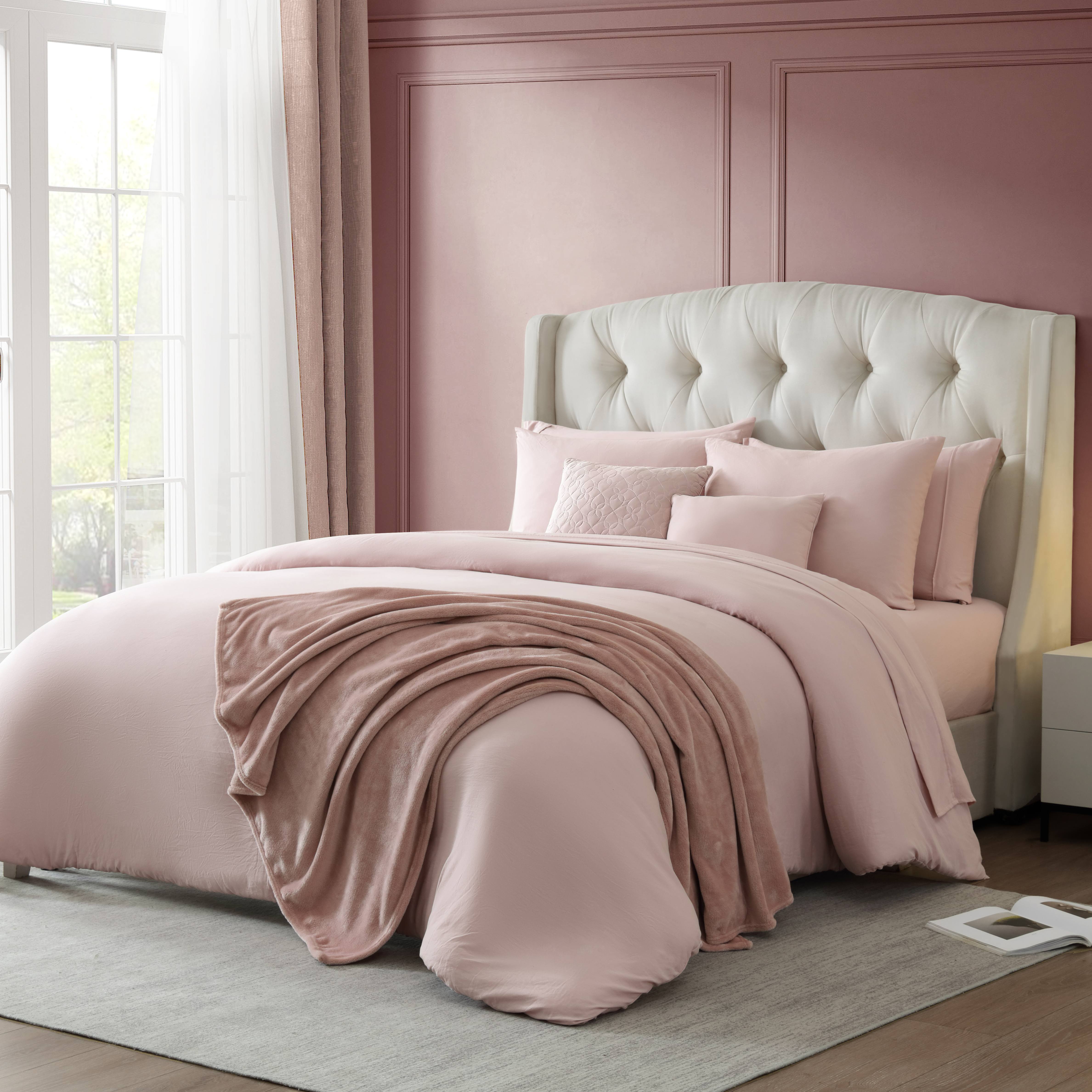 High Quality 10pc Solid Super Soft Comforter Set Garment Wash Bedding Set details