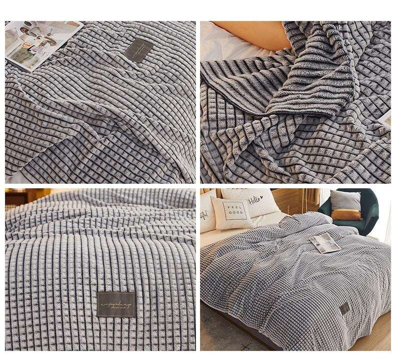 Aoyatex Stripes Small Square Flannel Fleece Blanket Solid Baby Blanket Super Soft Luxury Blanket details