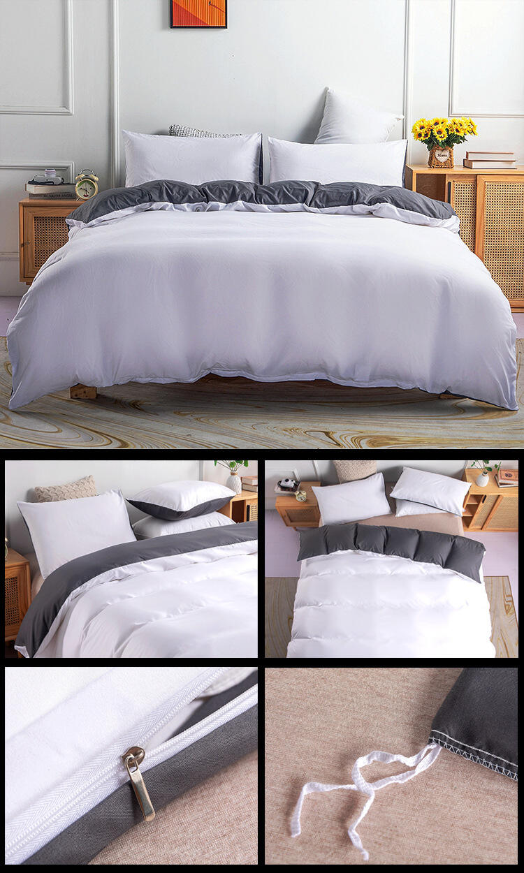 High Quality 3pc Solid Super Soft Comforter Set Garment Wash Duvet Bedding Set manufacture