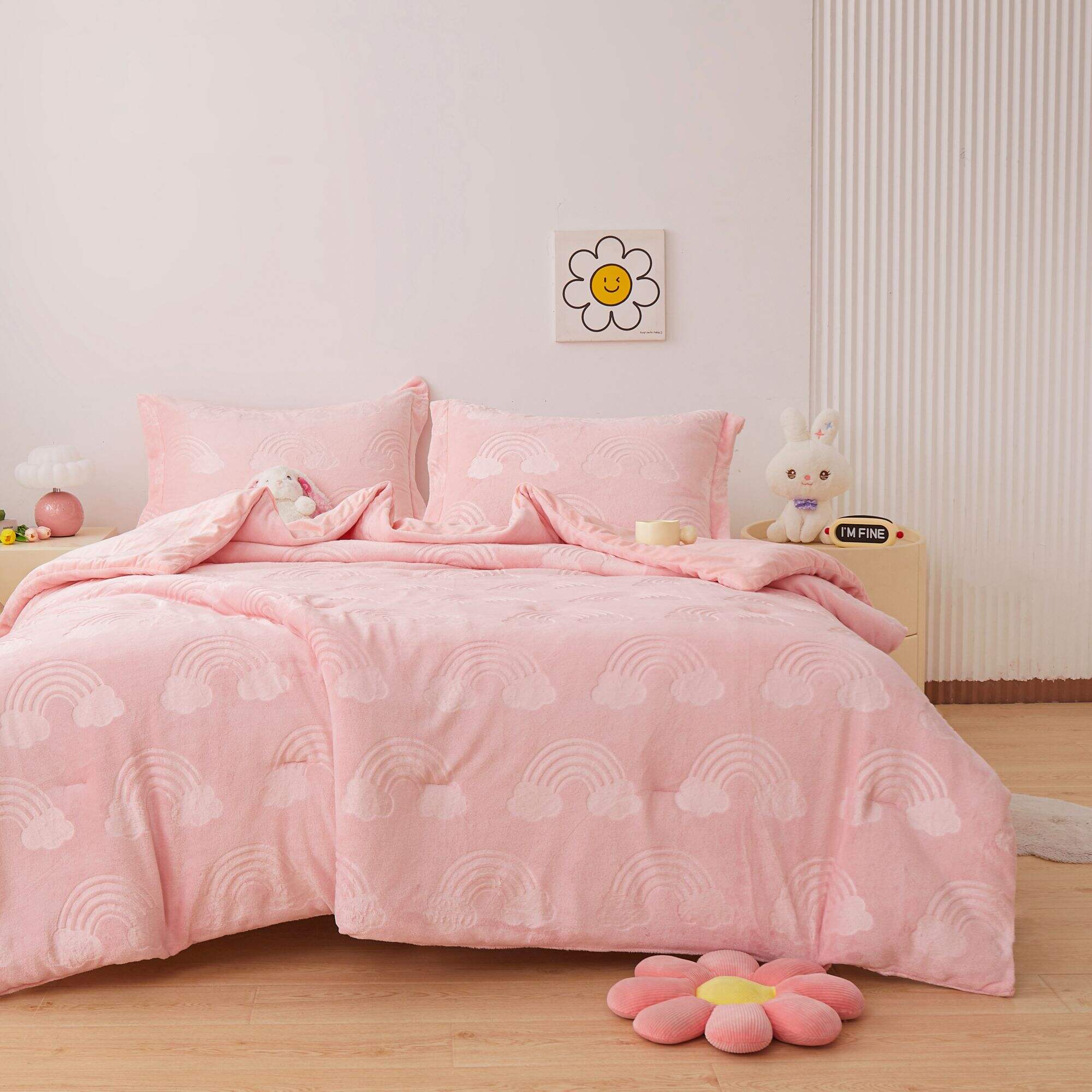 Wholesales AOYATEX Printed carton embossed flannel comforter sets for kids factory