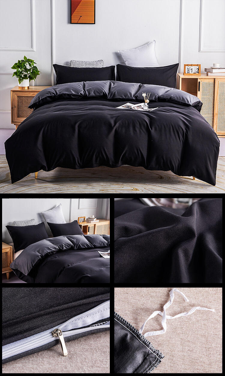 High Quality 3pc Solid Super Soft Comforter Set Garment Wash Duvet Bedding Set factory