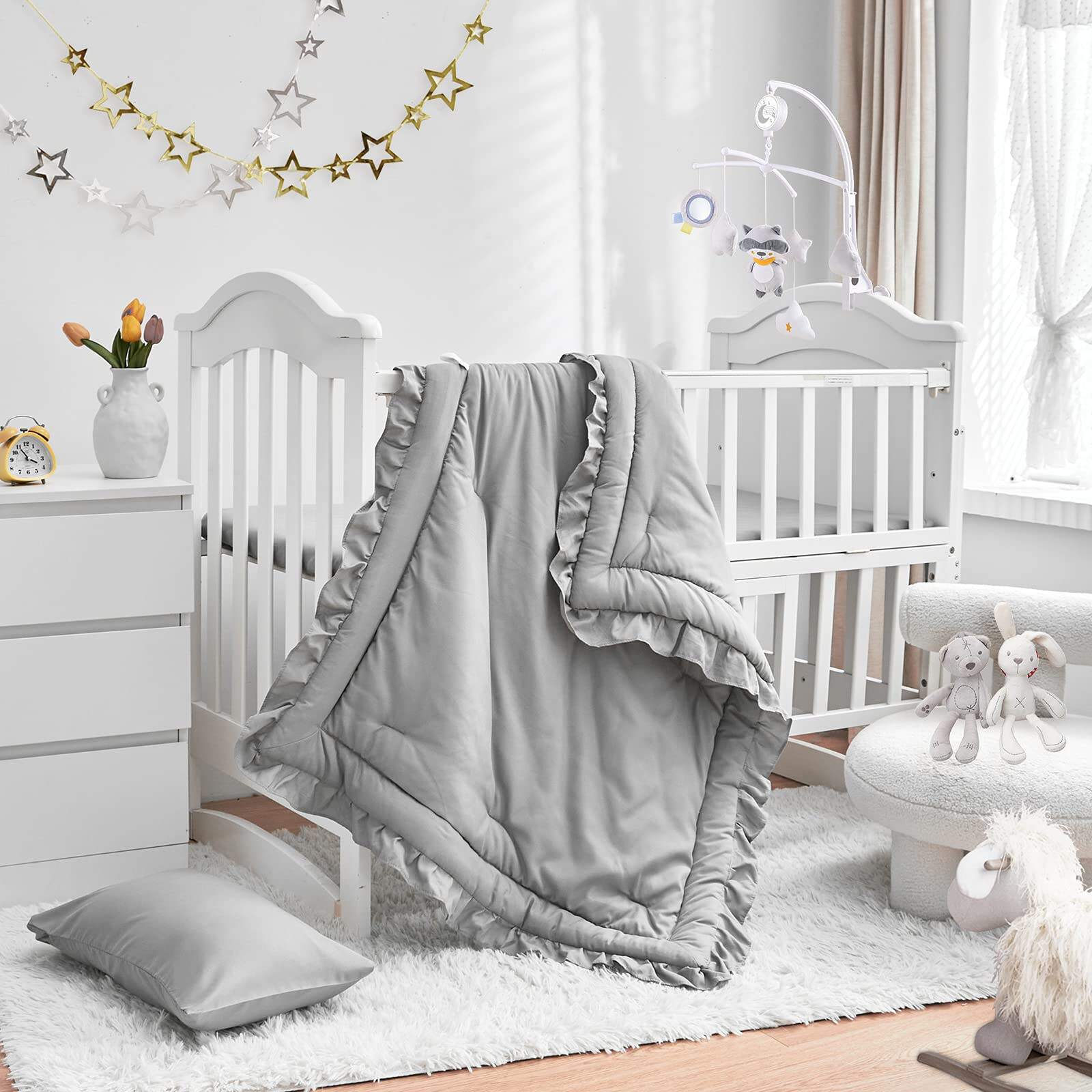 baby 4 Piece Textured Seersucker Toddler Soft Bedding Set for Crib supplier