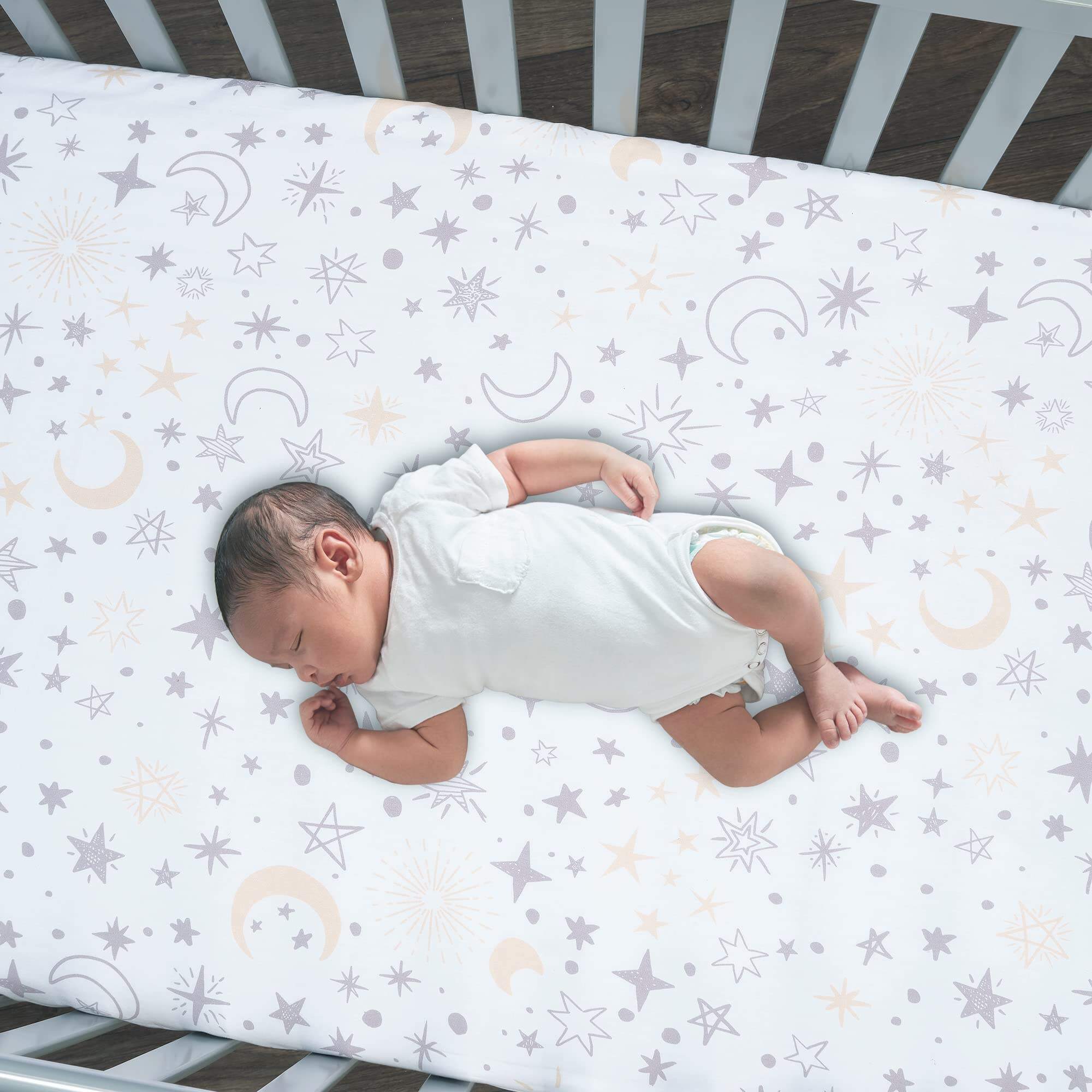 Goodnight Moon 3-Piece Celestial Nursery Baby Crib Bedding Set details