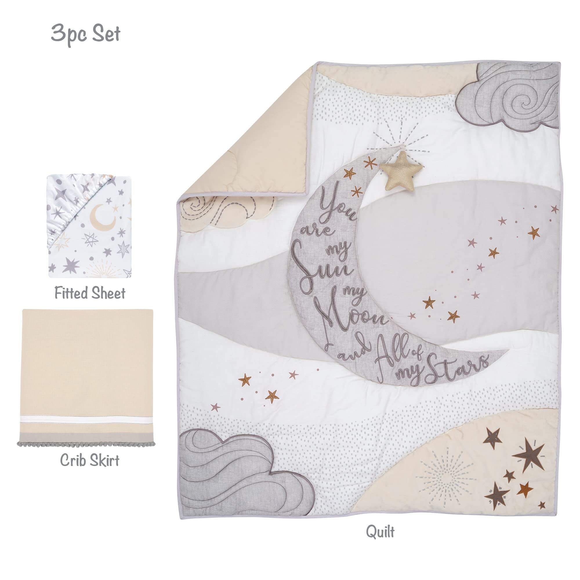 Goodnight Moon 3-Piece Celestial Nursery Baby Crib Bedding Set manufacture