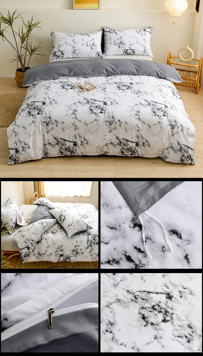 High Quality 4pc printed Super Soft Comforter Set Garment Wash Bedding Set factory