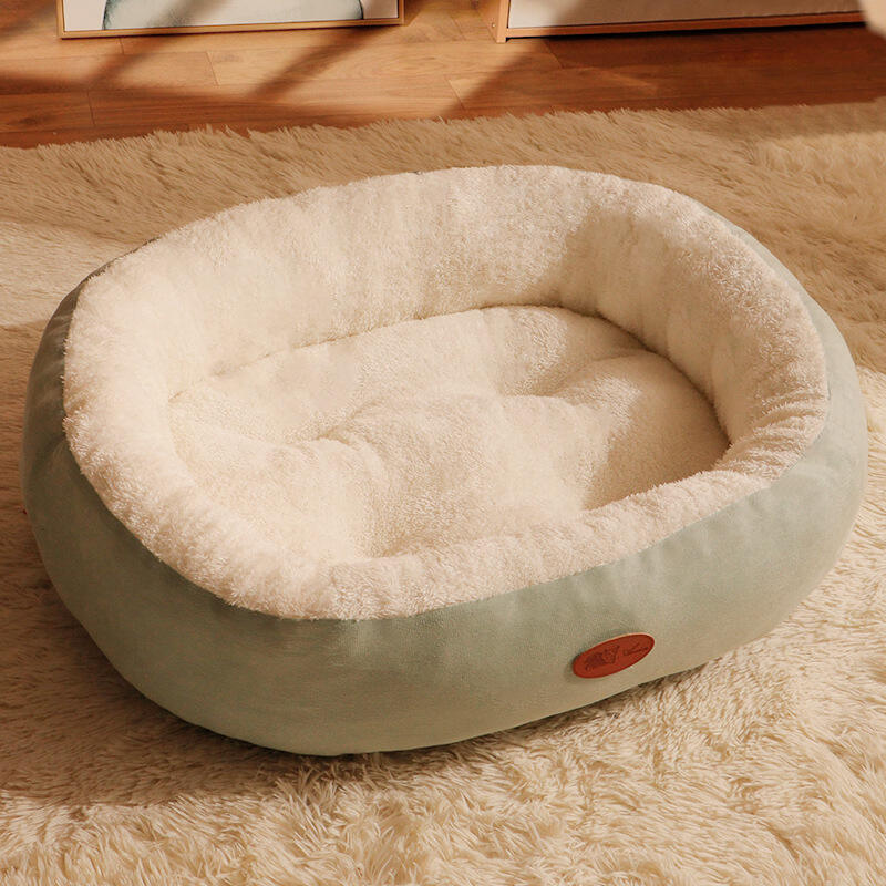 Aoyatex Customized Size Color Plush Pet Cat Beds Luxury Comfort Warming Round Pet Beds supplier