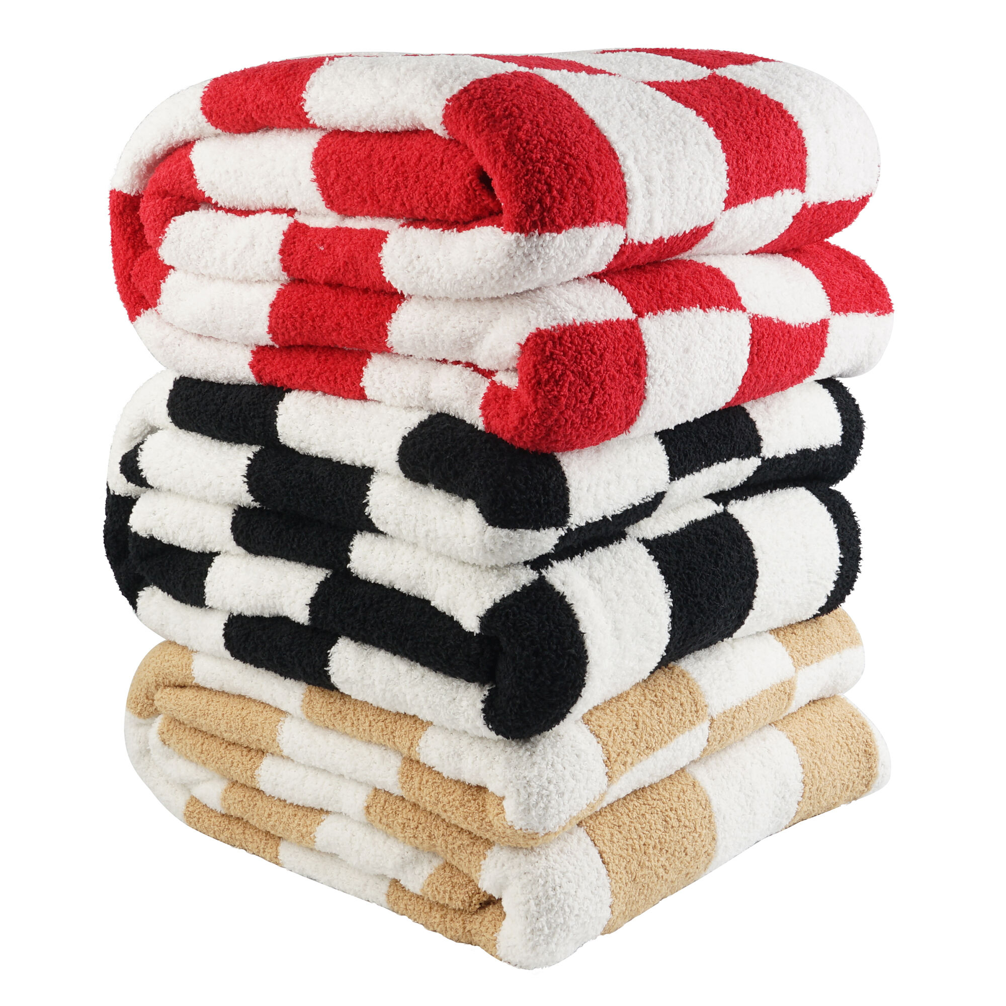 Warm Knit Throw Blanket Yarn Feather Fluffy Cozy Winter Hot Sale Super Soft Fuzzy Polyester Jacquard Square American Style factory