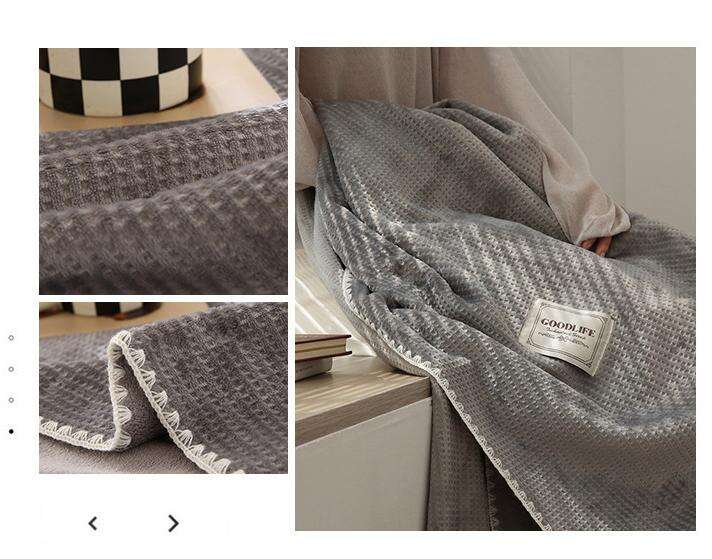 Aoyatex Hot Sale Flannel Fleece Blanket Solid Waffle Blanket Baby Super Soft for Sofa details